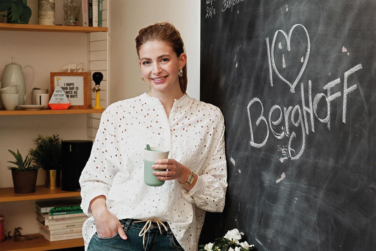 BergHOFF Leo 11.2oz Porcelain Travel Mug, Green