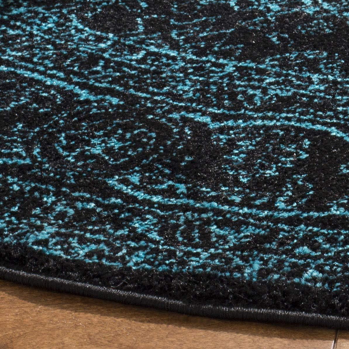 Adirondack ADR108 Power Loomed Area Rug - Black/Teal - 8'x10' - Safavieh.