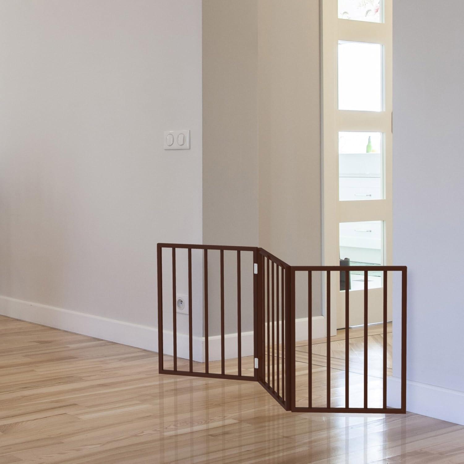 Pet Adobe Foldable Wooden Pet Gate – Dark Brown