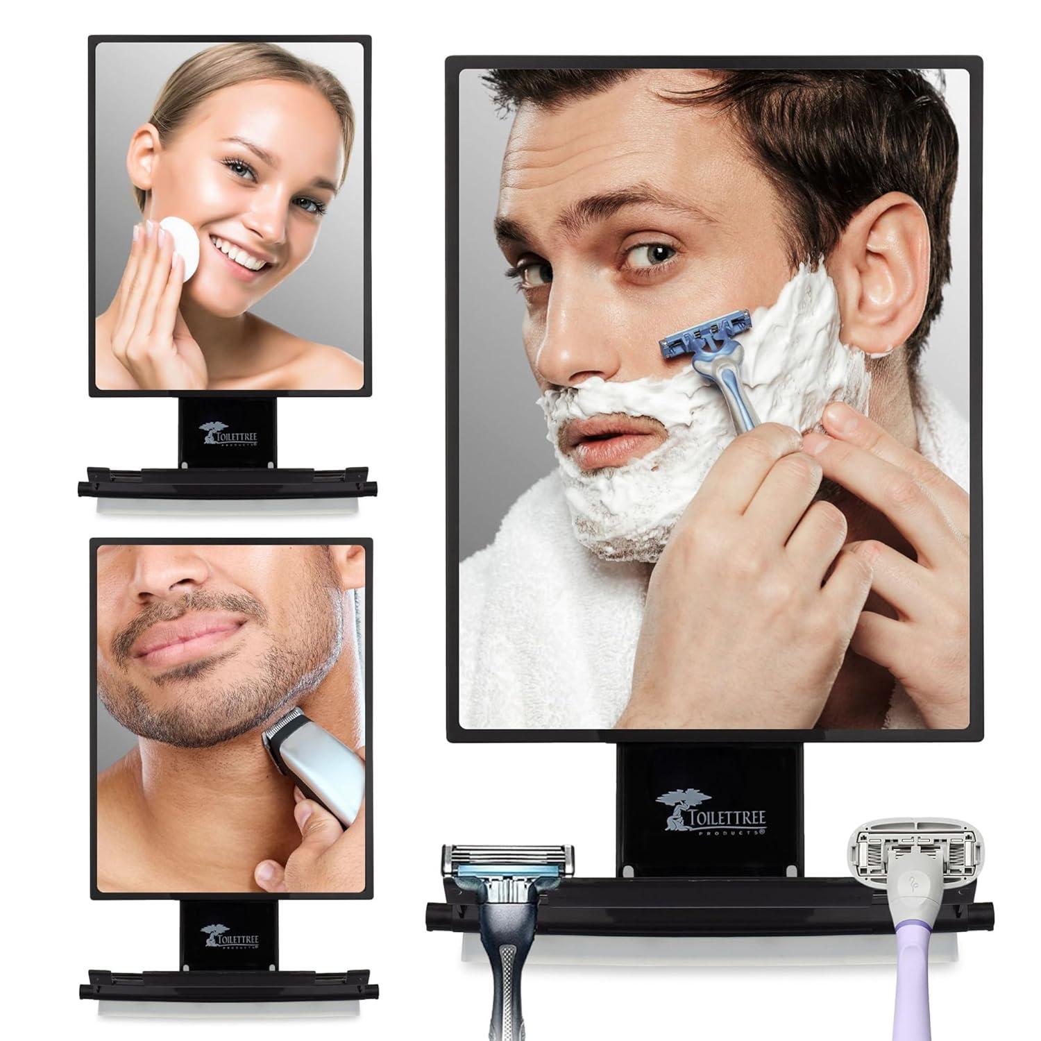 ToiletTree Products Fogless Shower Mirror with Squeegee, Adjustable Shaving Mirror