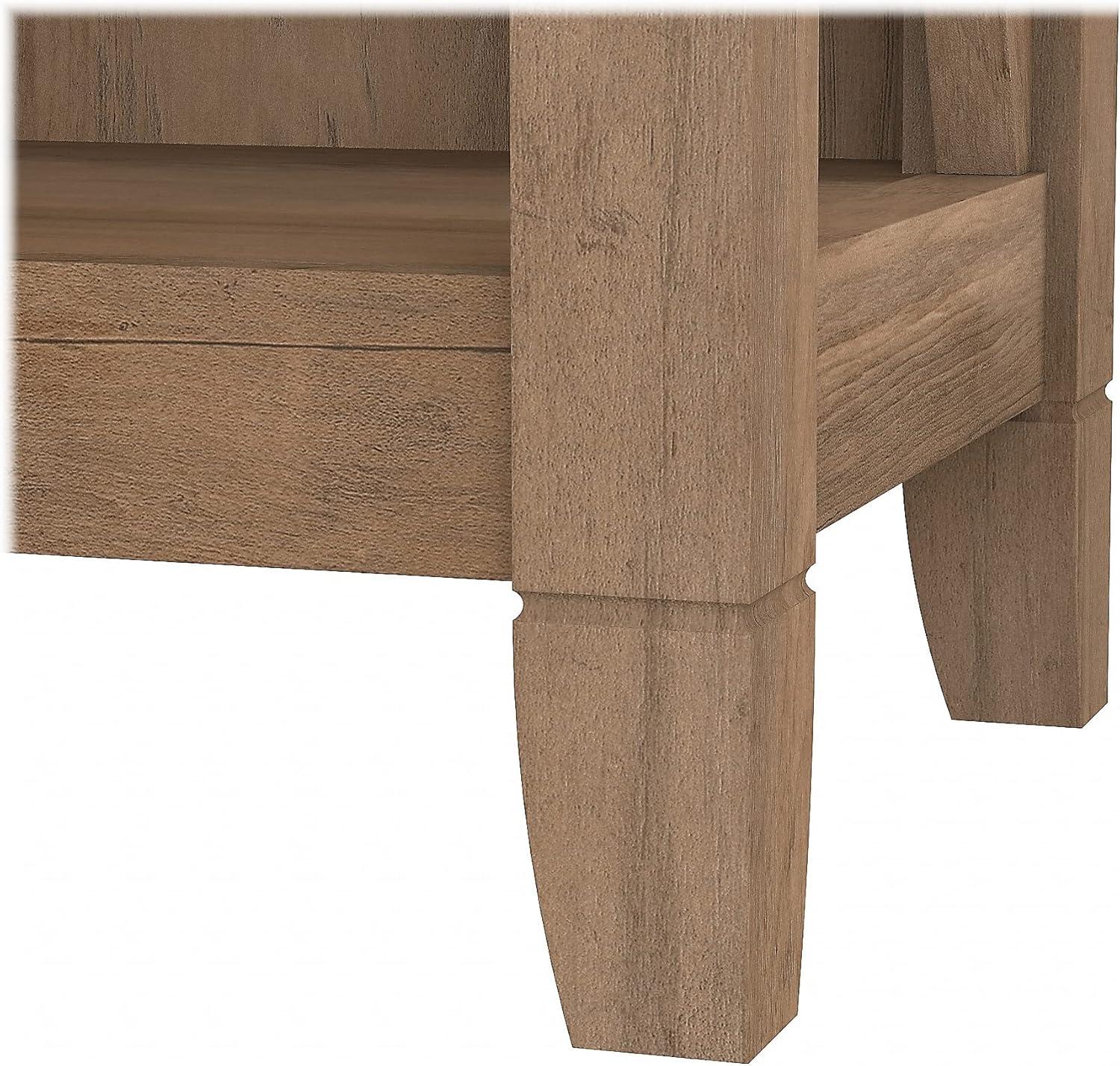 Bush Furniture Key West Tall 5 Shelf Bookcase, Set of 2, Reclaimed Pine