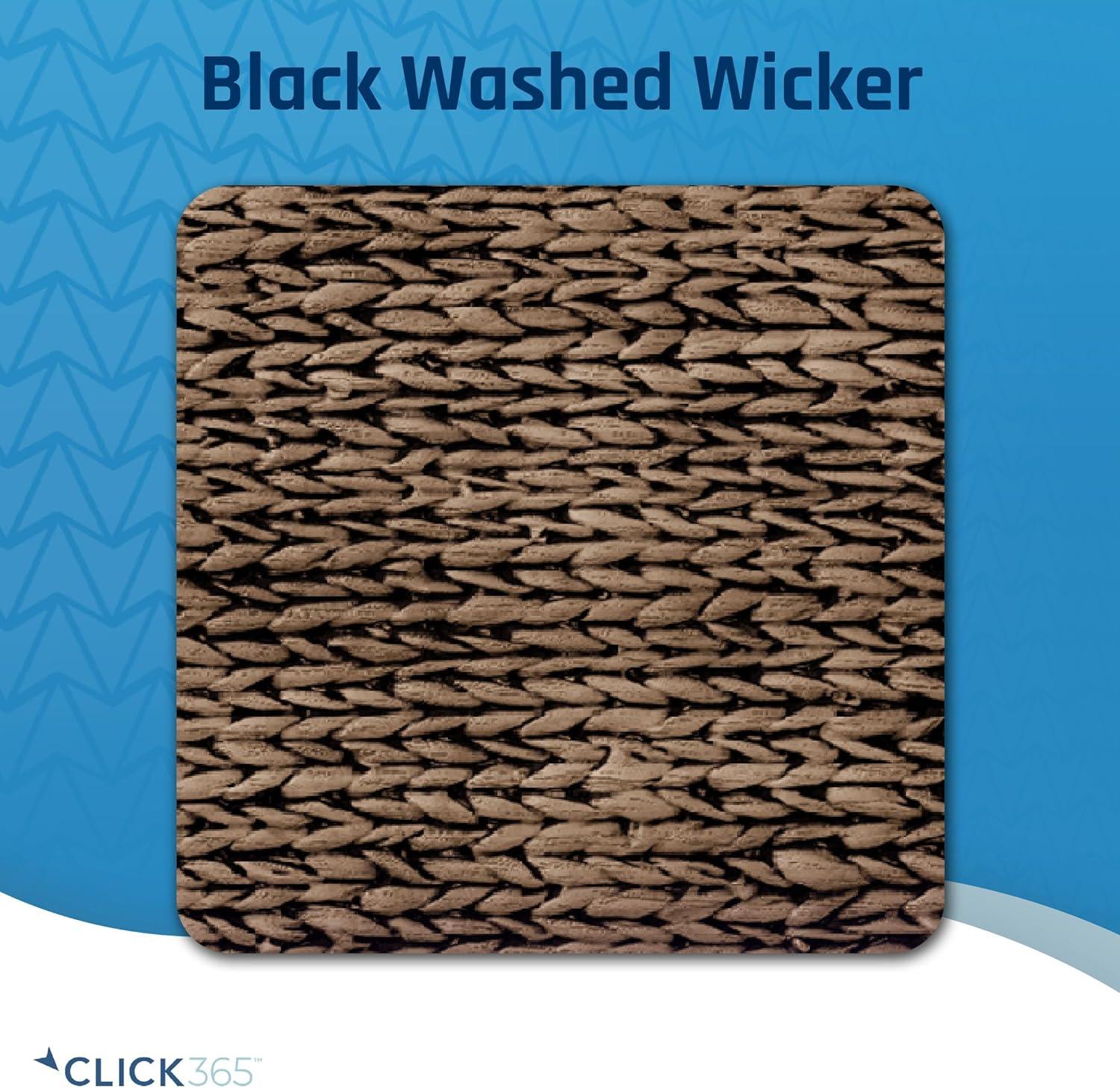 ClickDecor Farmhouse Wicker Trunk Rustic: Metal Frame, Hinged Lid, No Assembly, 66lb Capacity