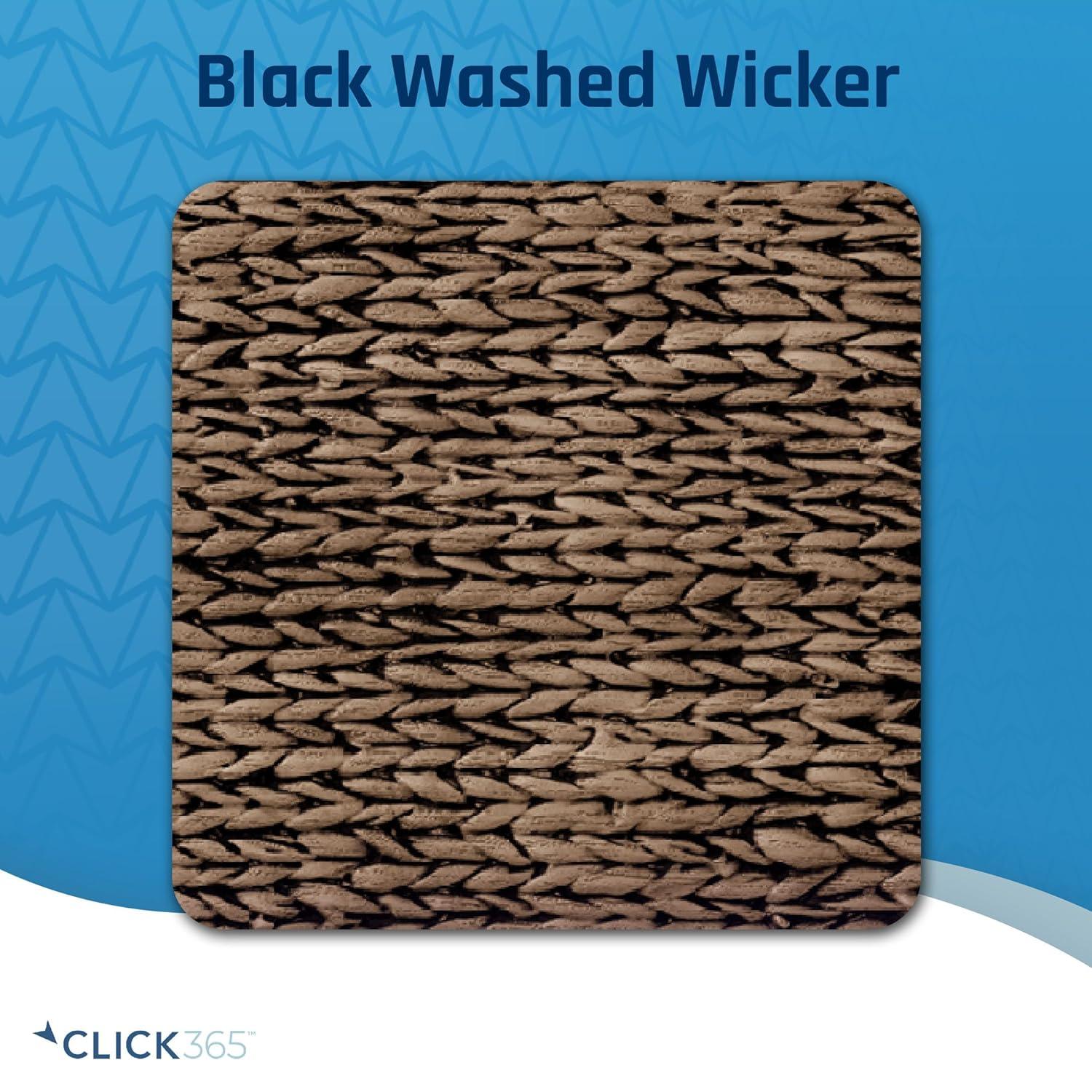 ClickDecor Farmhouse Wicker Trunk Rustic: Metal Frame, Hinged Lid, No Assembly, 66lb Capacity