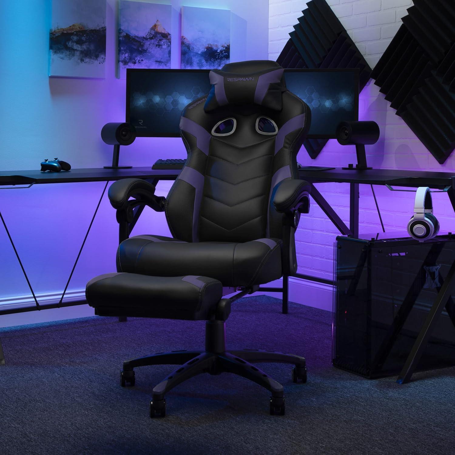 Respawn RESPAWN 110 Pro Gaming Chair - Gaming Chair with Footrest, Reclining Gaming Chair, Video Gaming Computer Desk Chair, Adjustable Desk Chair, Gaming Chairs For Adults With Headrest Pillow