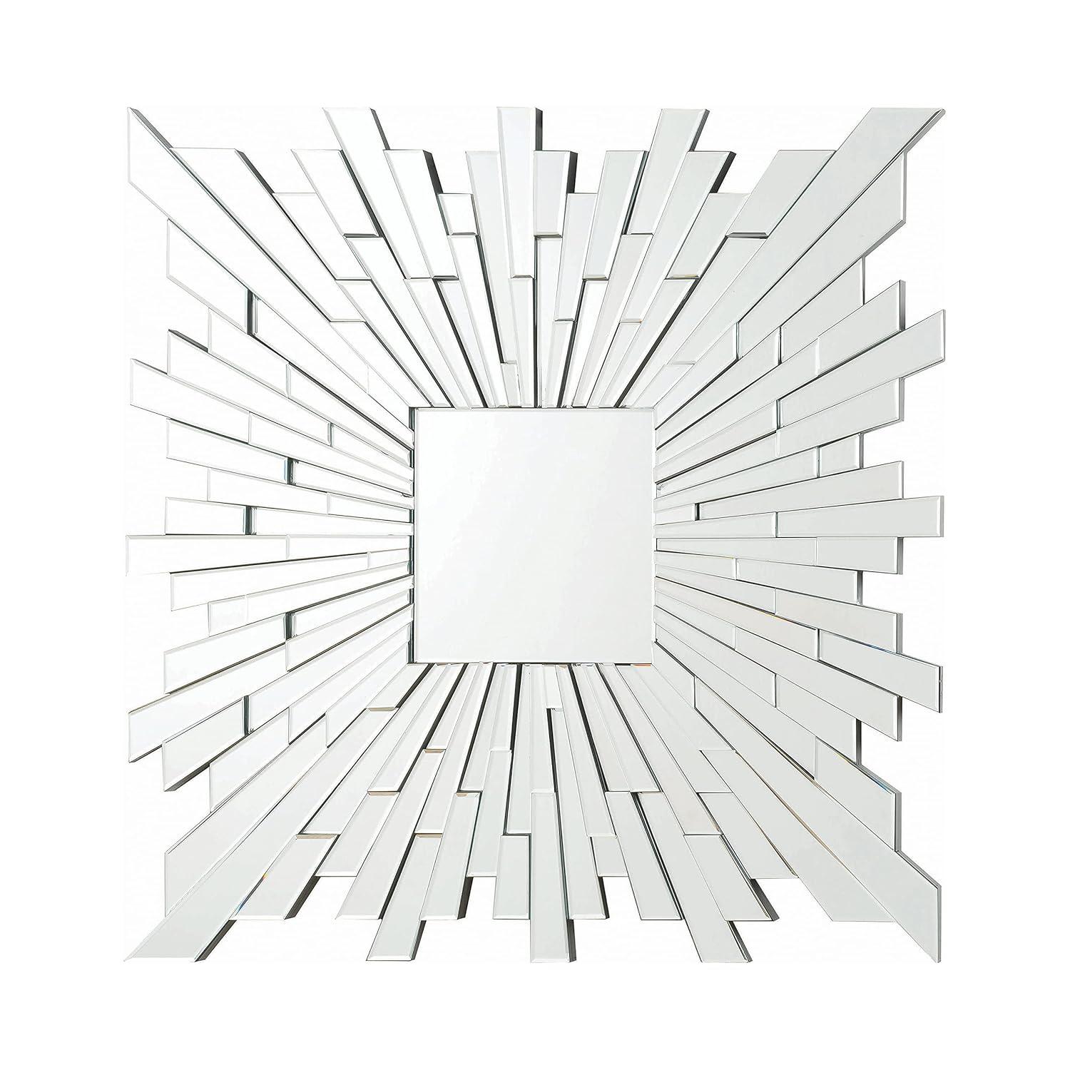 Coaster Brantley 40 x 40 Inch Square Sunburst Wall Mirror Silver