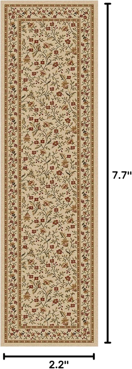 Radici Usa Como Area Rug 1593 Ivory/Brick Italian Bordered 2' 2" x 7' 7" Rectangle