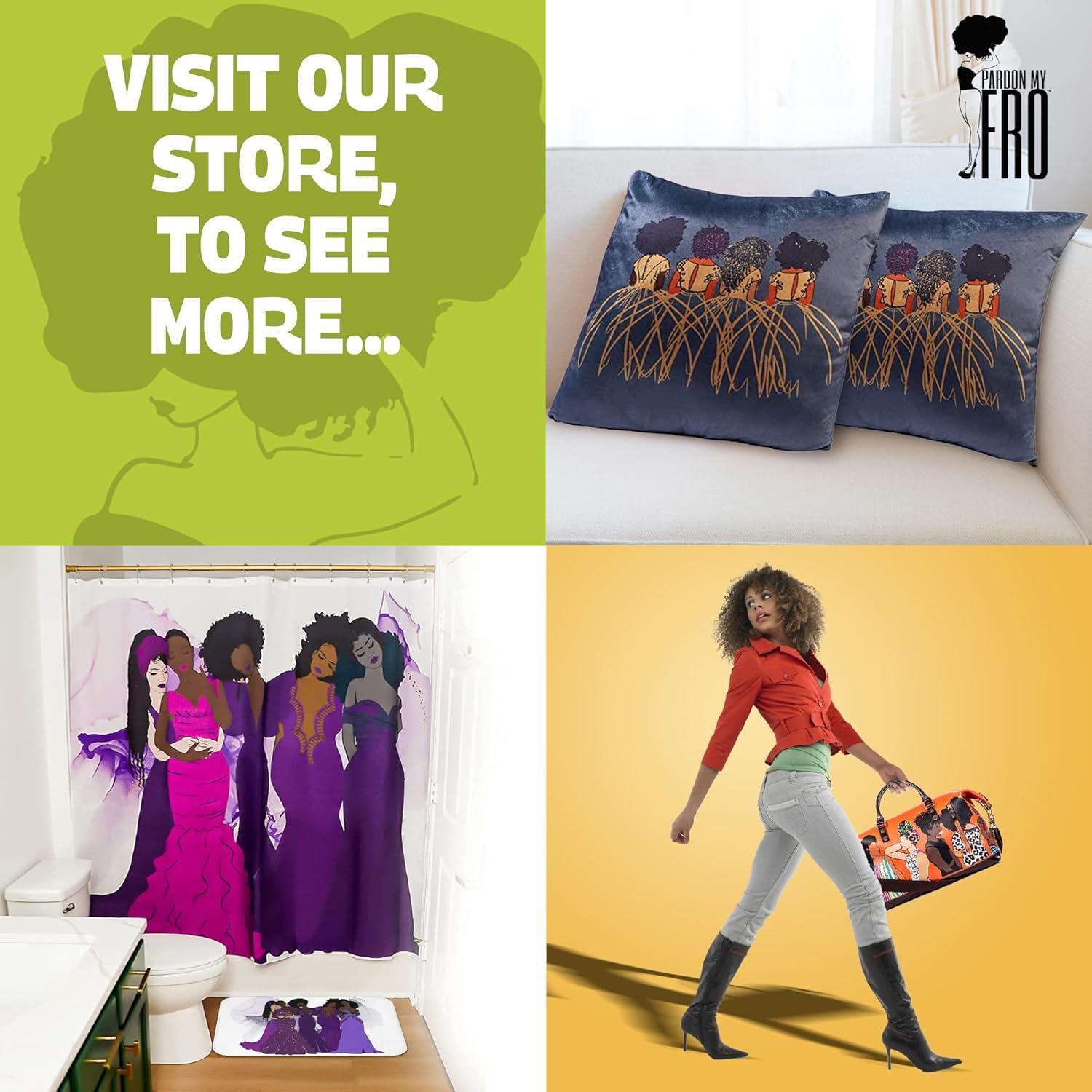 Pardon My Fro | Lily Grommet Shower Curtain, Pink