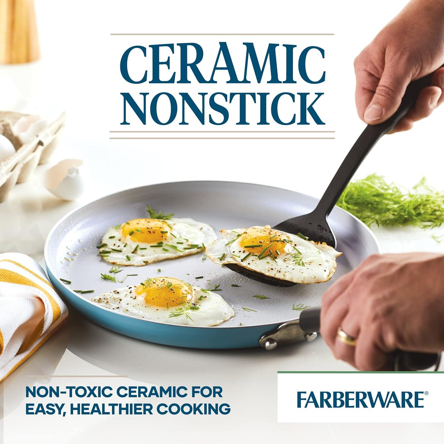 Farberware Eco Advantage 11.25" Ceramic Nonstick Griddle Aqua