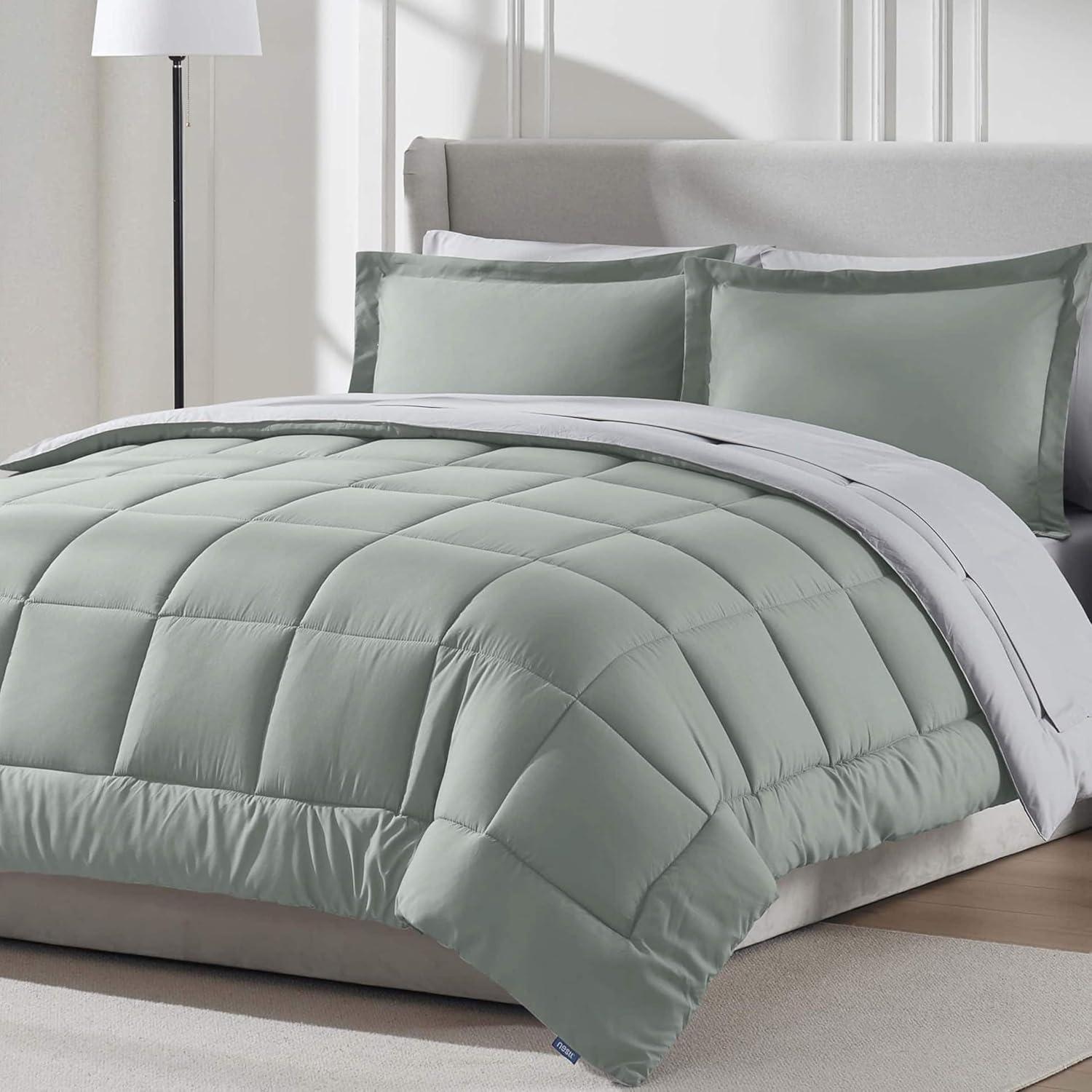 Bed-in-A-Bag Reversible Comforter Set with Bed Sheets