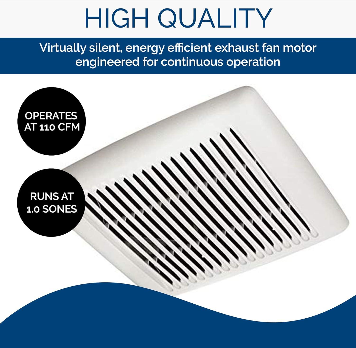 Broan AE110 Invent Energy Star Qualified Single-Speed Ventilation Fan, 110 CFM 1.0 Sones