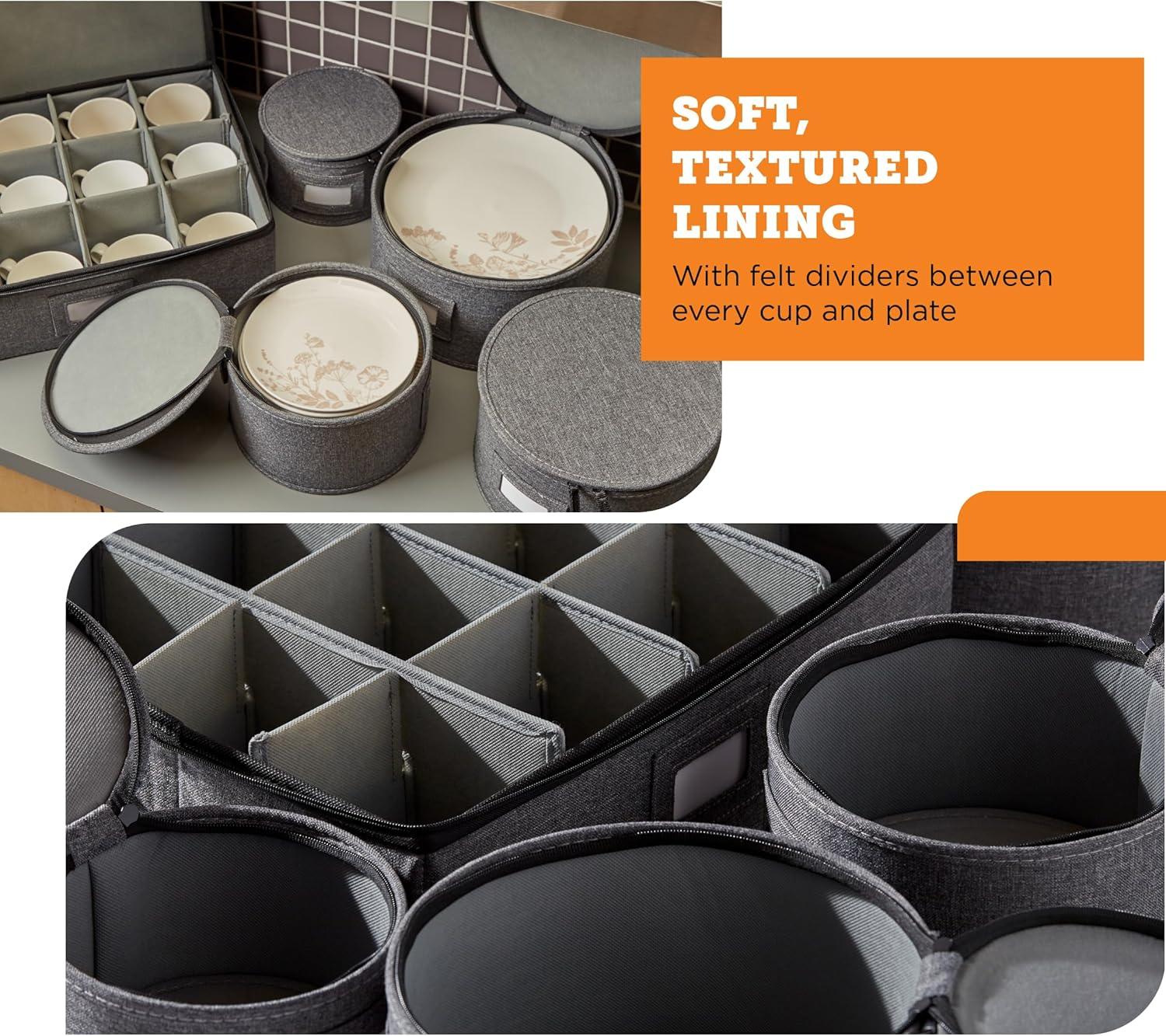 China Storage Containers, Containers for Organizing, Hard Shell Case, Felt Plate Dividers, Moving Supplies, Storage Box, Wine, Dishes, Glasses Storage, Charger Plates Storage Containers