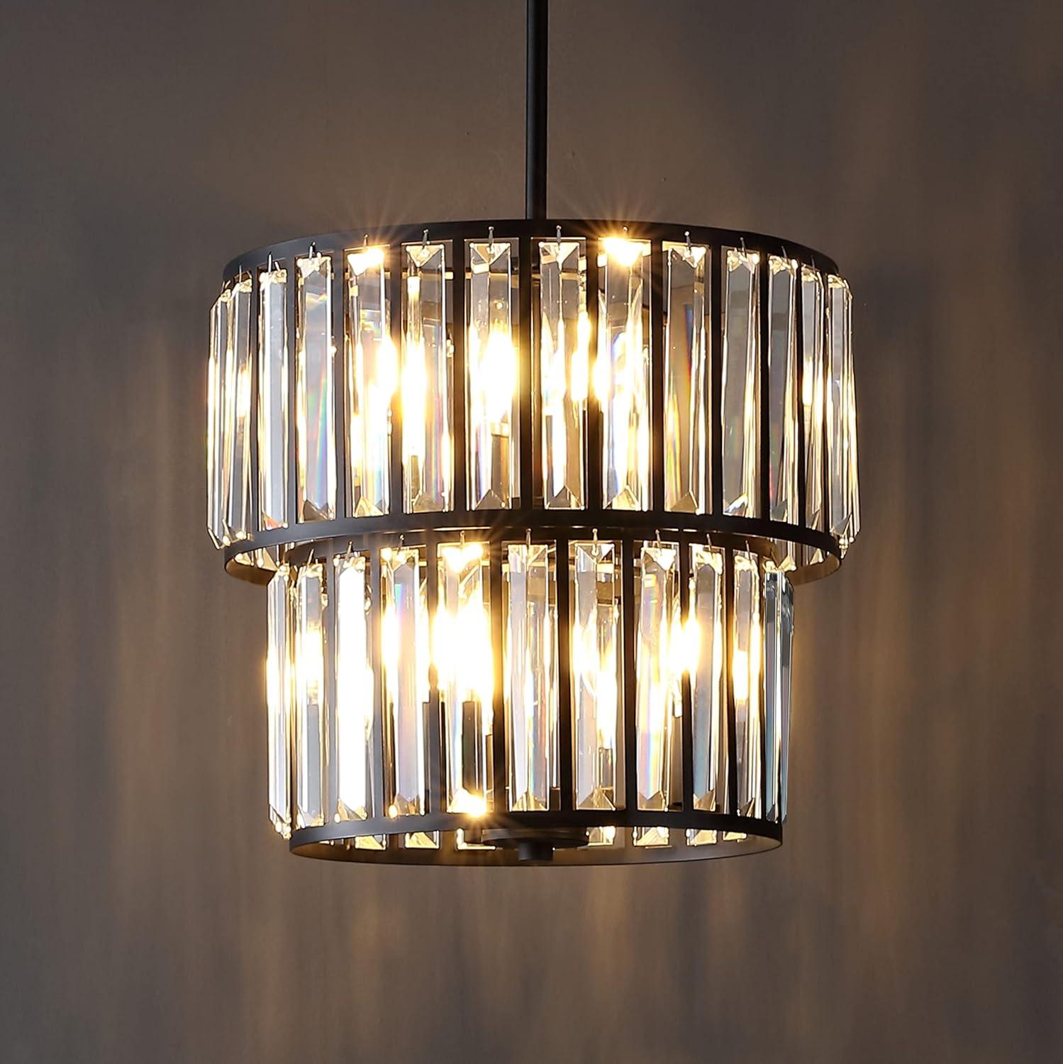 6 - Light Dimmable Tiered Chandelier