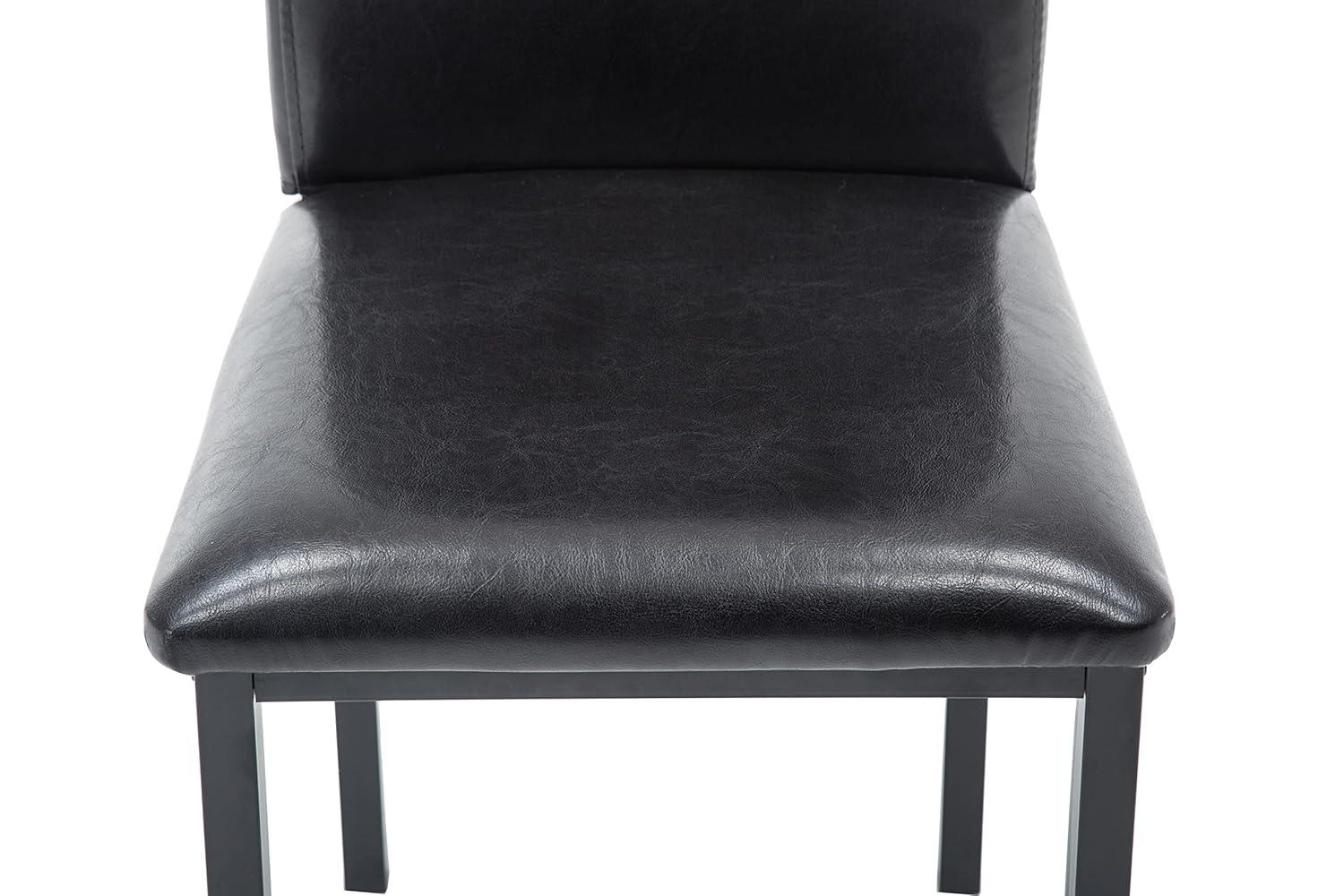 Set of 4 Arjen Dining Chairs Black - Boraam: Faux Leather, Metal Frame, Contemporary Style