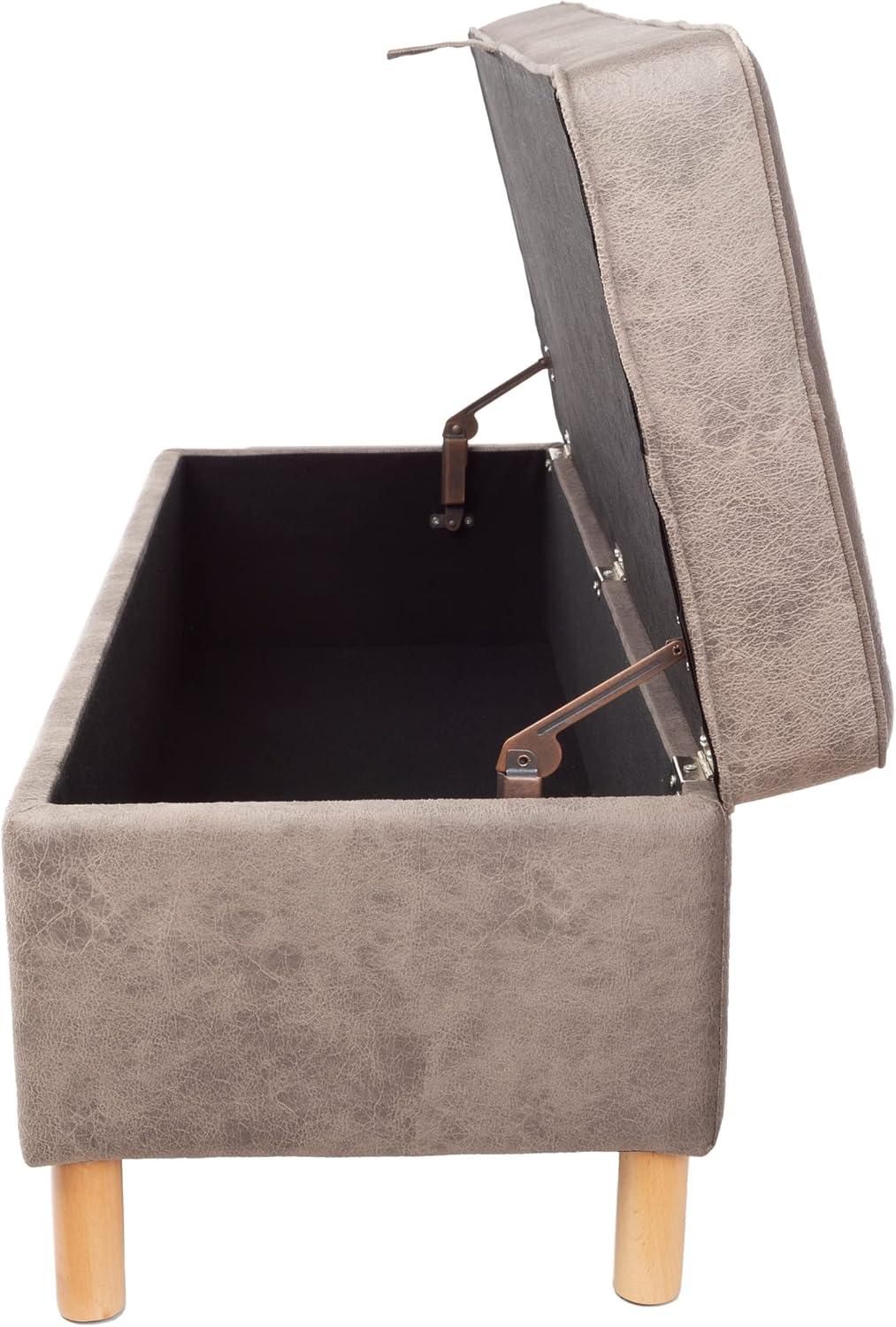 Lavish Home Upholstered Storage Ottoman with Lift Top