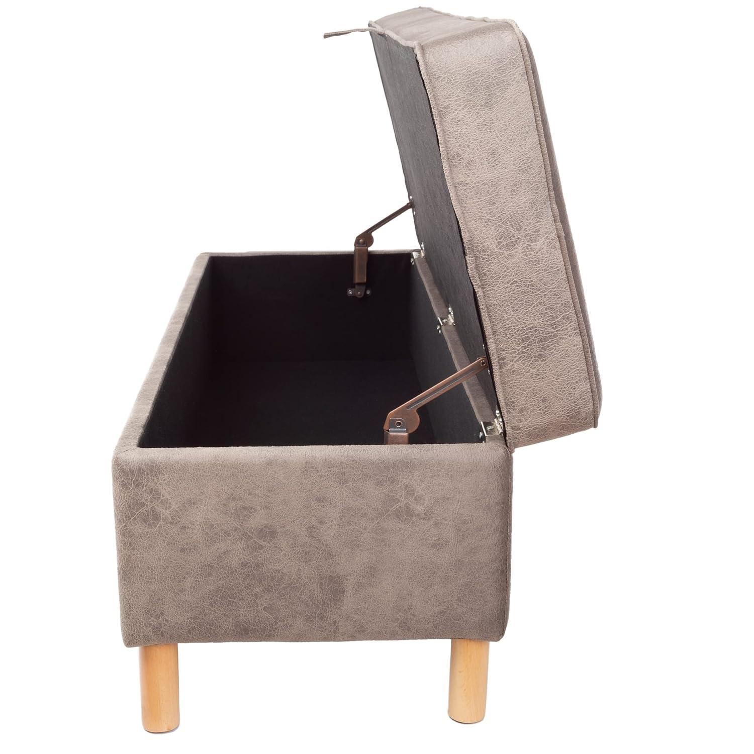 Lavish Home Upholstered Storage Ottoman with Lift Top