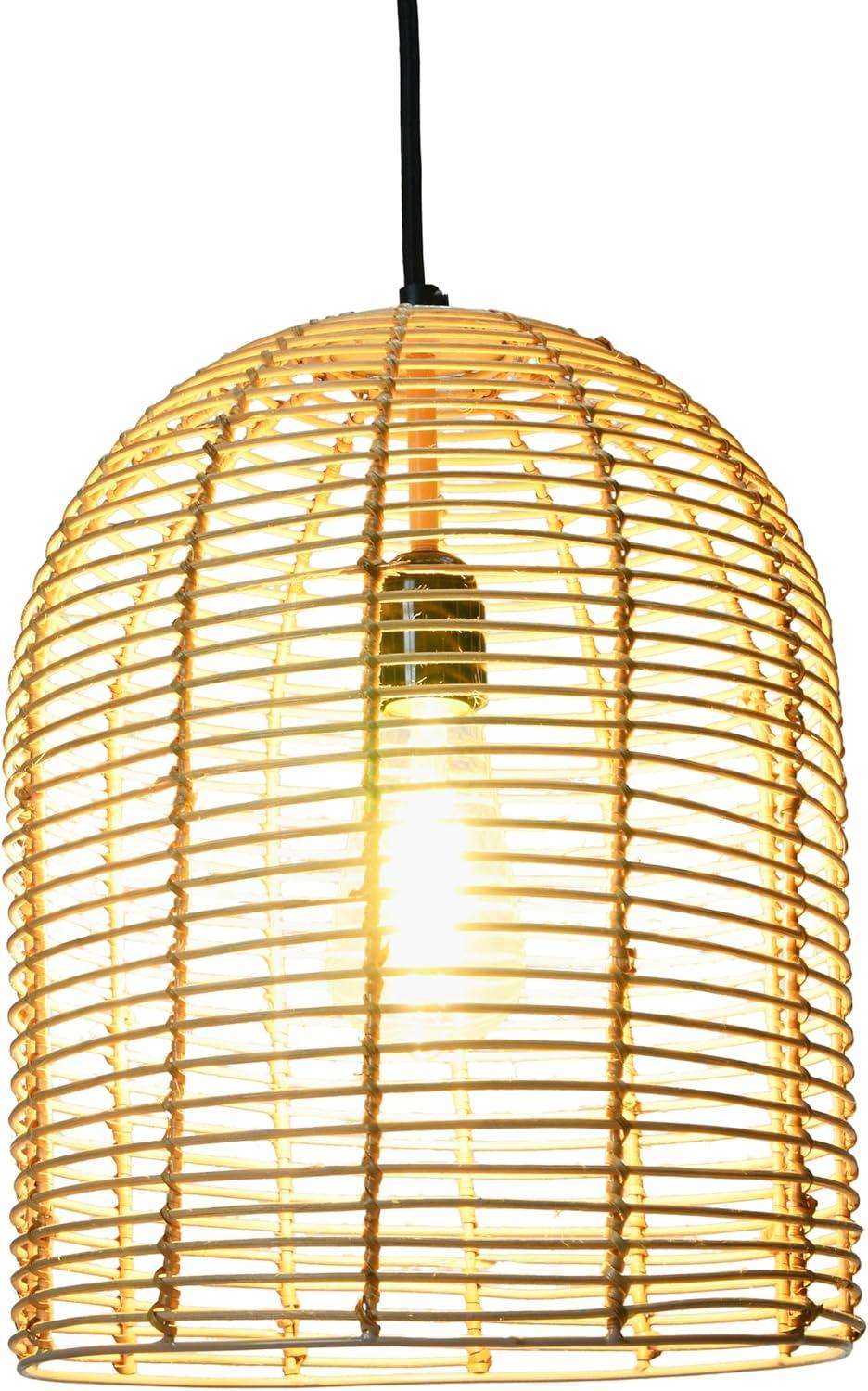 Creative Co-Op Modern Boho Hand Woven Rattan Ceiling Light, Natural