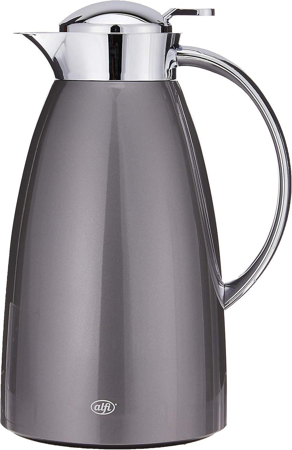 alfi AG1900GY2 Gusto 1-Liter Glass Vacuum-Insulated Carafe (Lacquered Metal Space Gray)