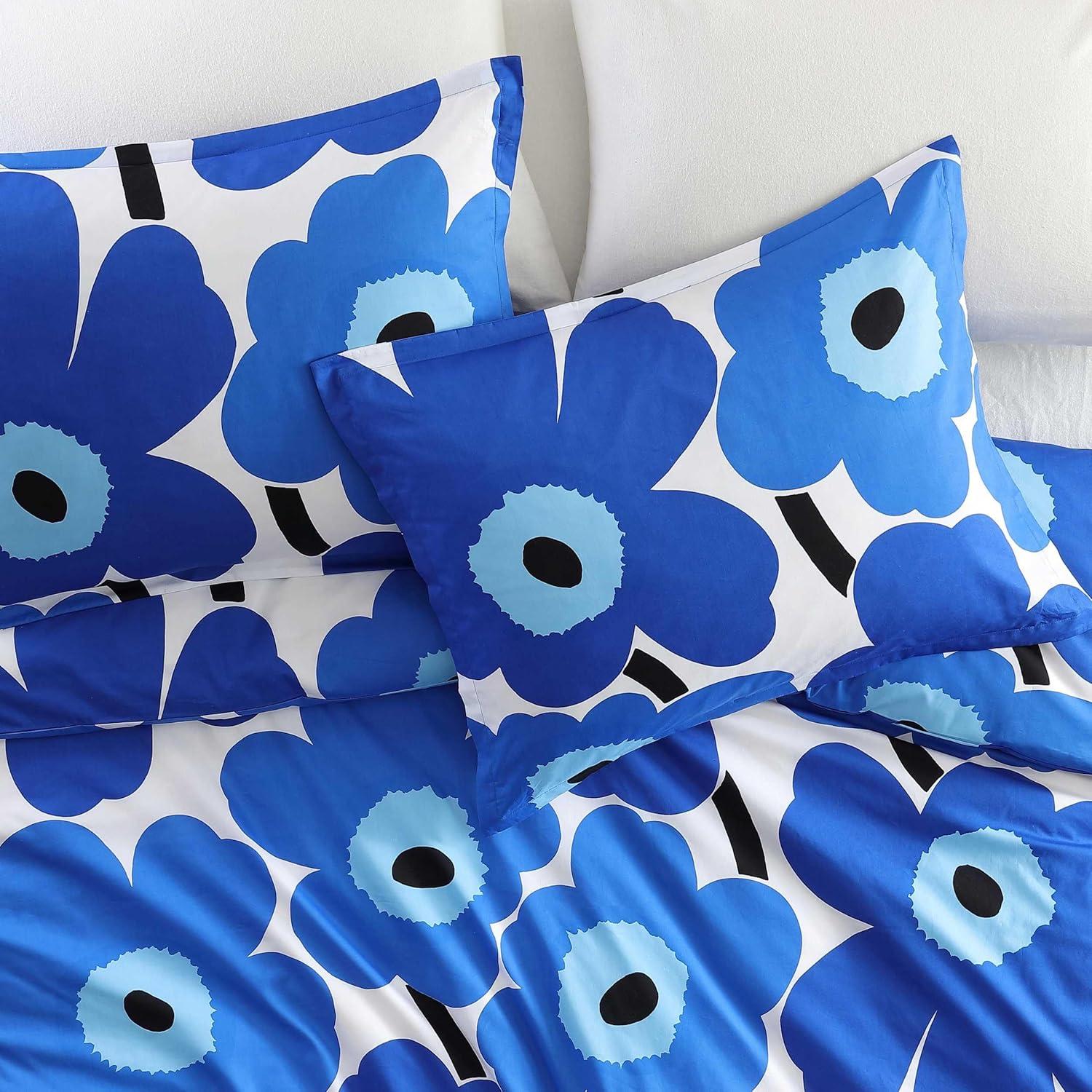 Marimekko Unikko Blue Cotton Duvet Cover Set