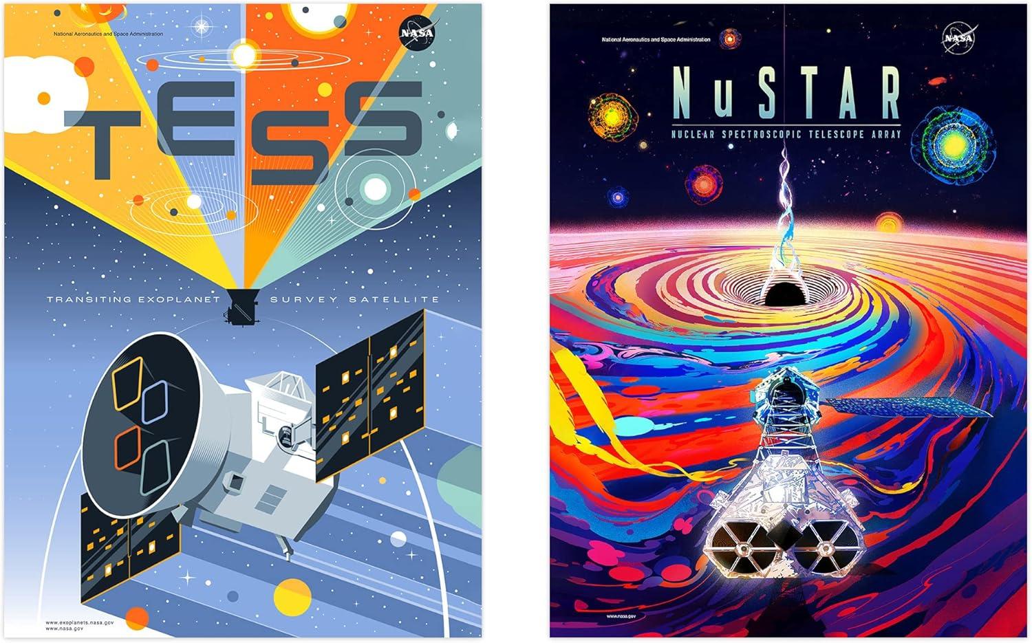 Pack of 6 NASA Space Wall Art Print Posters Exoplanet Travel Bureau