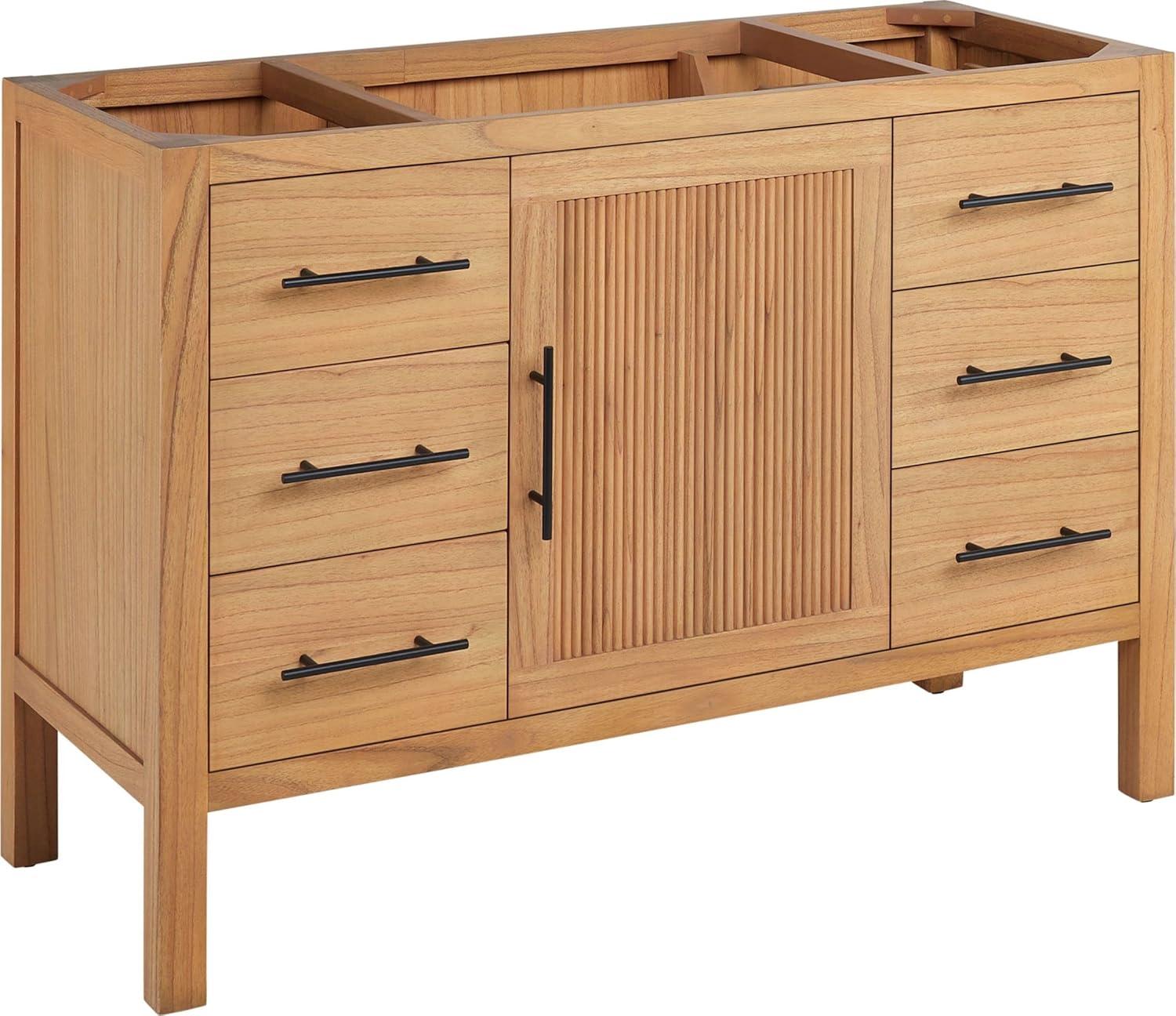 Ayanna 48" Natural Mindi Wood Single Bathroom Vanity Cabinet