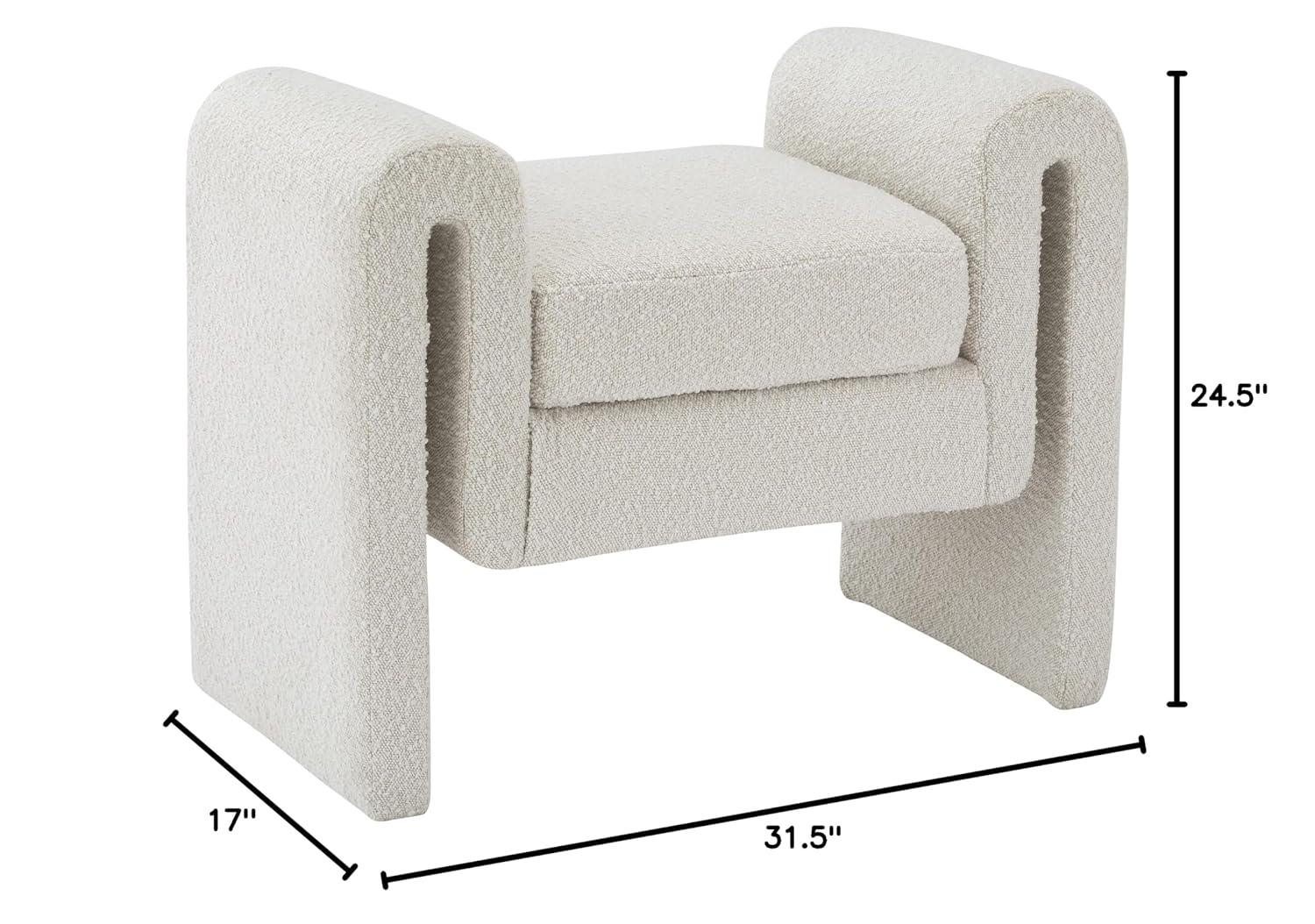 Hobel Boucle Fabric Upholstered Bench
