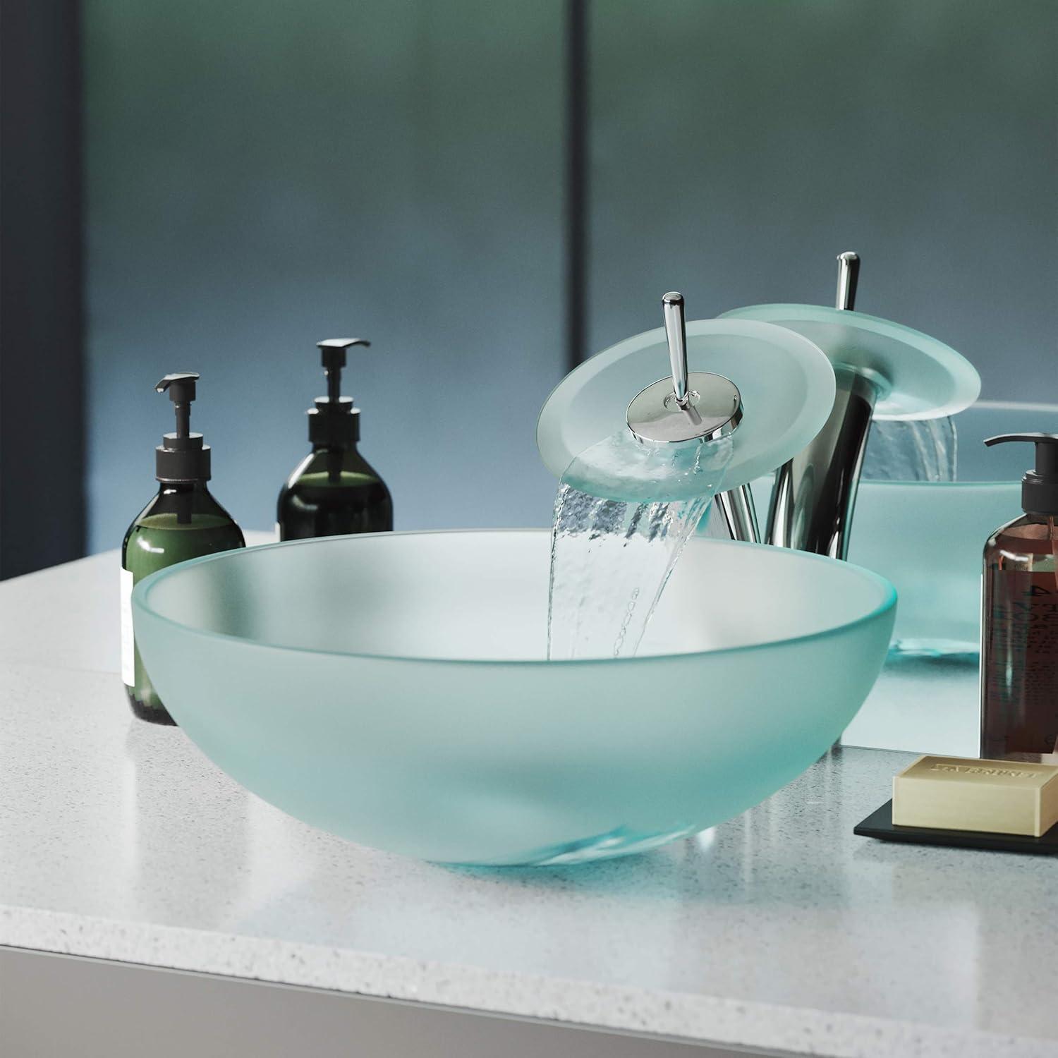 Cascade 16.5 Glass Vessel Sink with Faucet