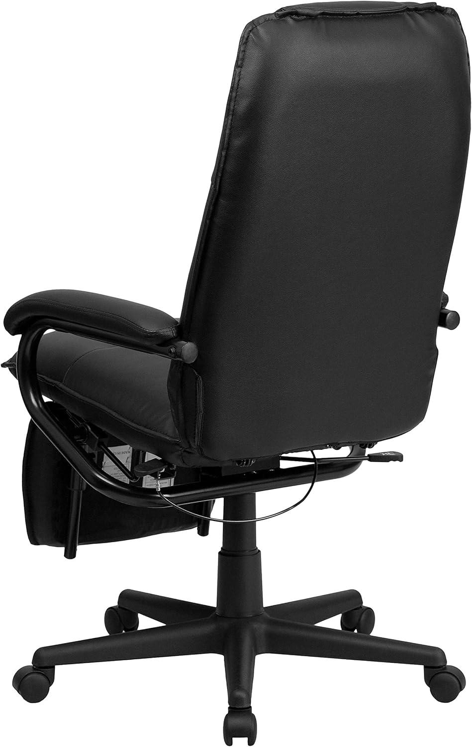 Flash Furniture Robert High Back Black LeatherSoft Executive Reclining Ergonomic Swivel Office Chair with Arms
