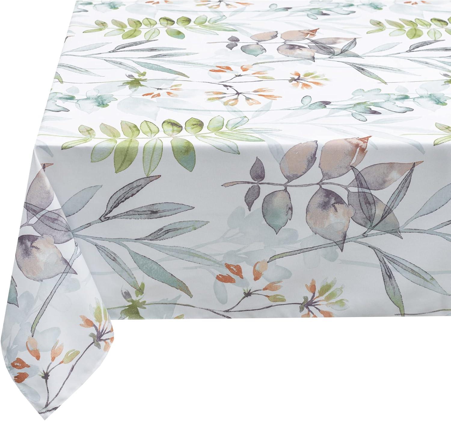 Benson Mills Spillproof Spring/Summer Durable Heavyweight Fabric Indoor Outdoor Tablecloth, Washable Table Cloth for Rectangle Tables, Picnic/Patio Table Covers (60" x 104" Rectangular, Botanica)