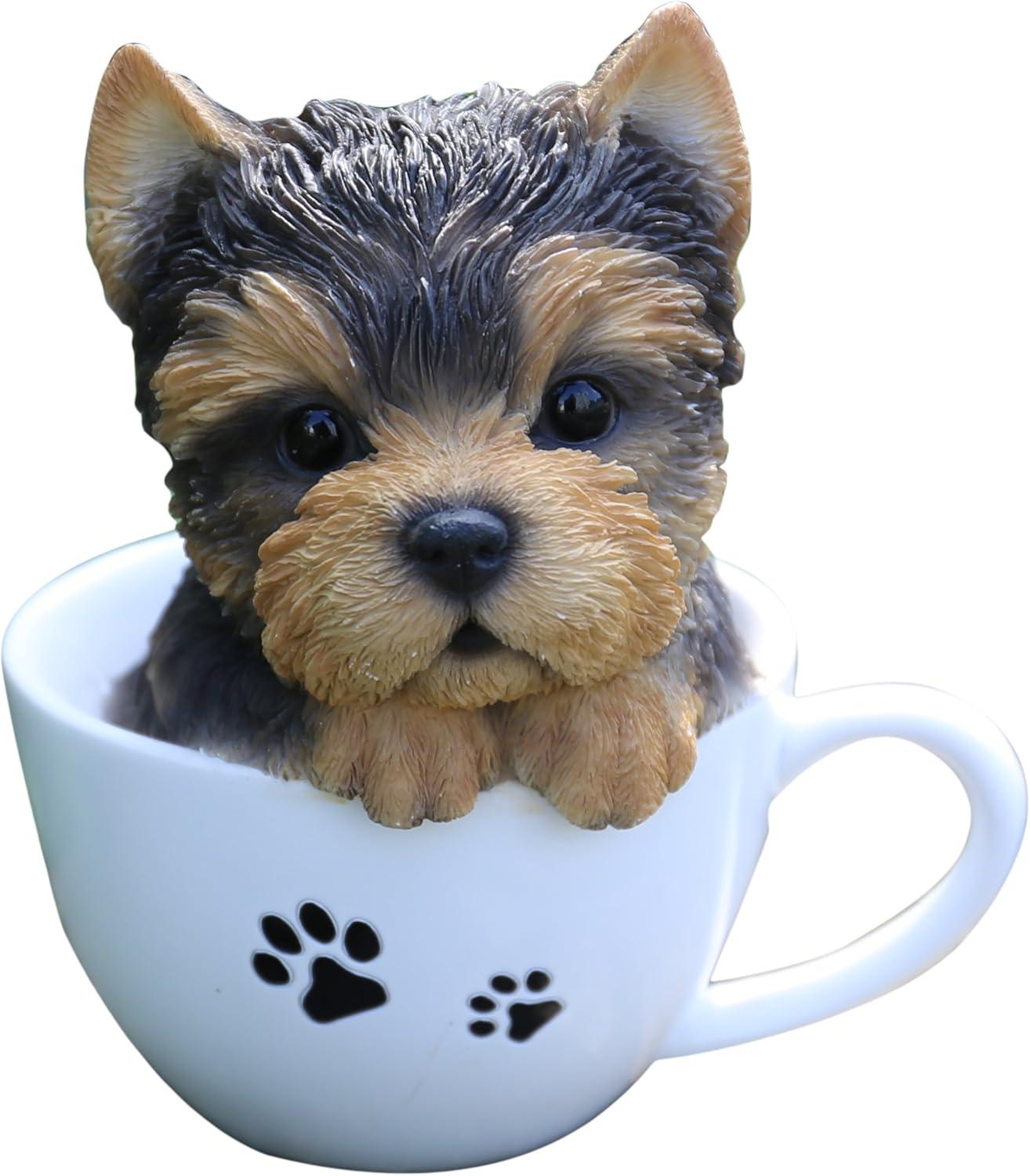 Hi-Line Gift Ltd. Teacup Yorkshire Terrier Puppy Statue