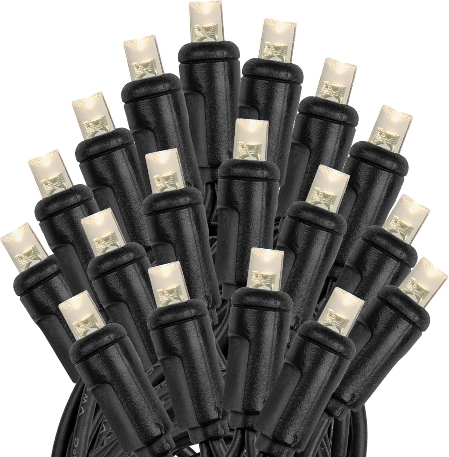 Novelty Lights Warm White 100 LED Christmas Mini Light Set (Black Wire, 34 Feet)