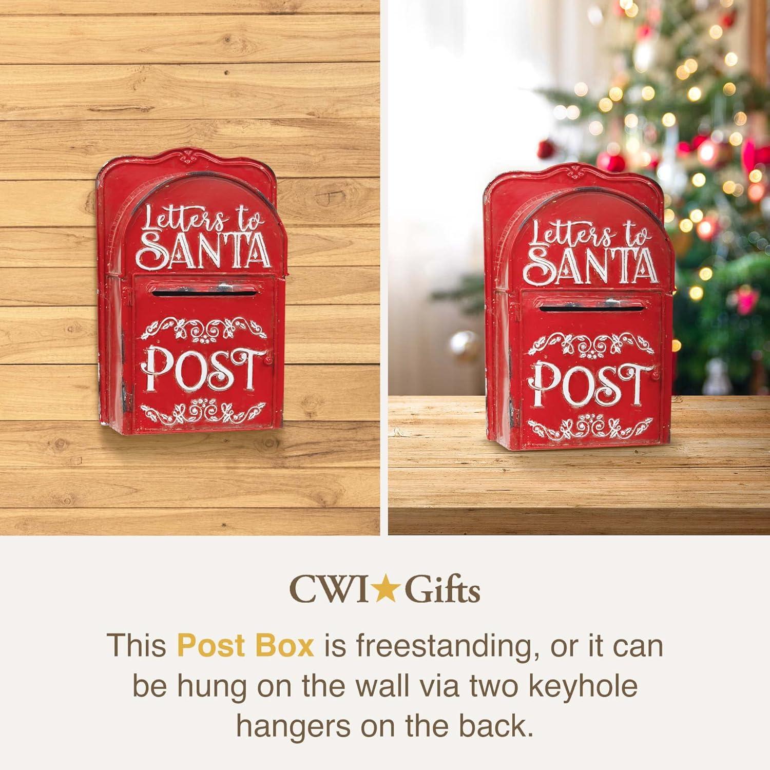 Red Metal Vintage Letters to Santa Post Box