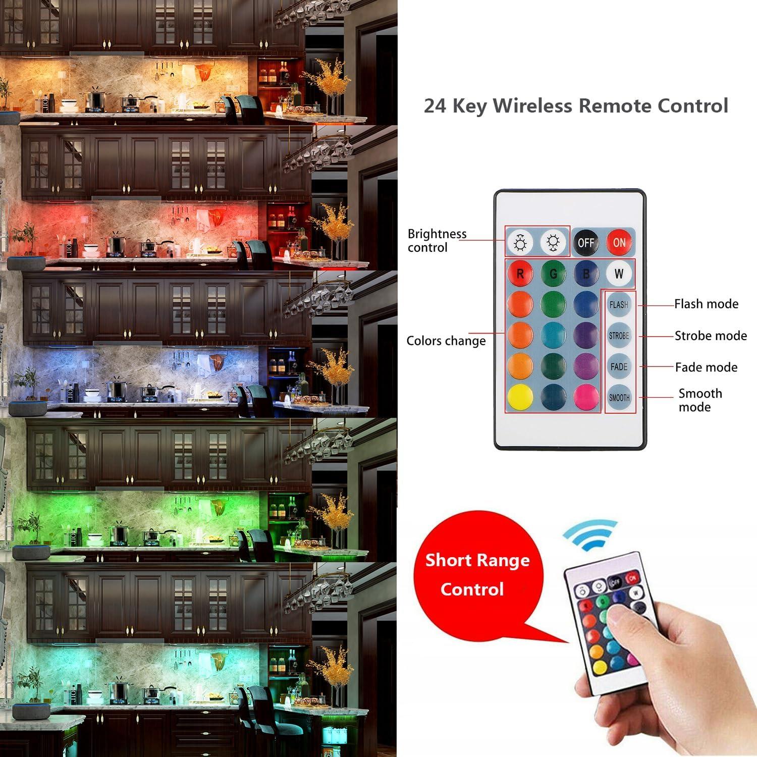 Smart RGB LED Under Cabinet Light Bars with Voice Control