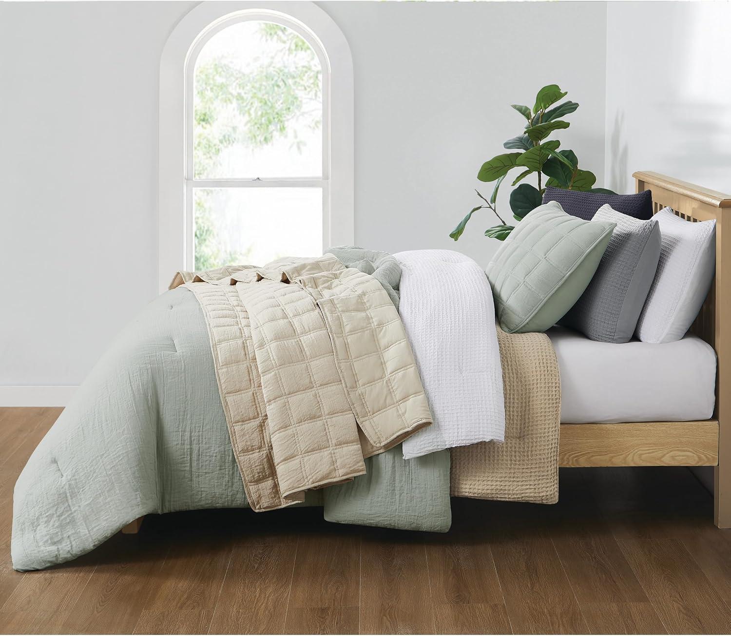 Truly Soft Textured Waffle Weave Comforter Set
