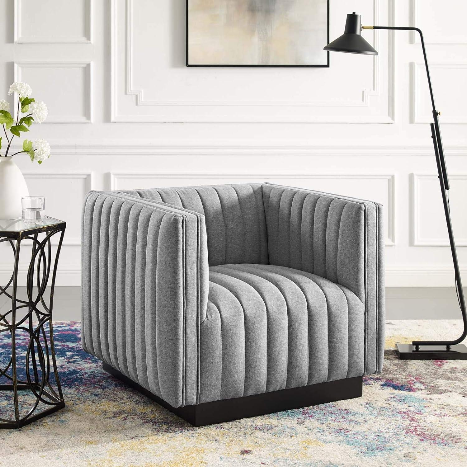 Modway Conjure Channel Tufted Performance Velvet Accent Armchair