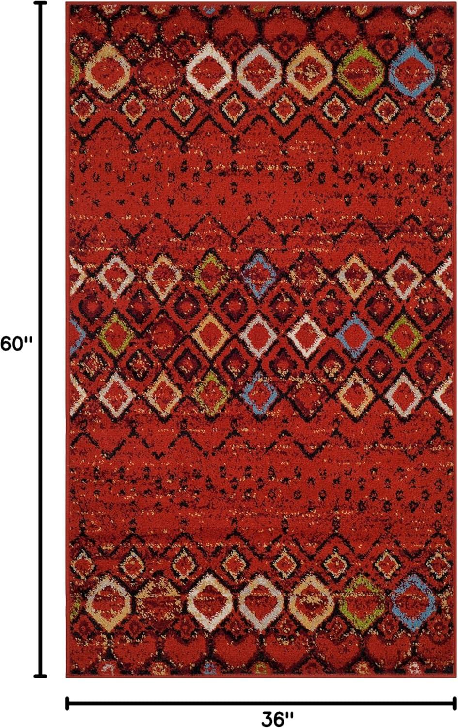 SAFAVIEH Amsterdam Gladwin Geometric Area Rug, Terracotta/Multi, 3' x 5'