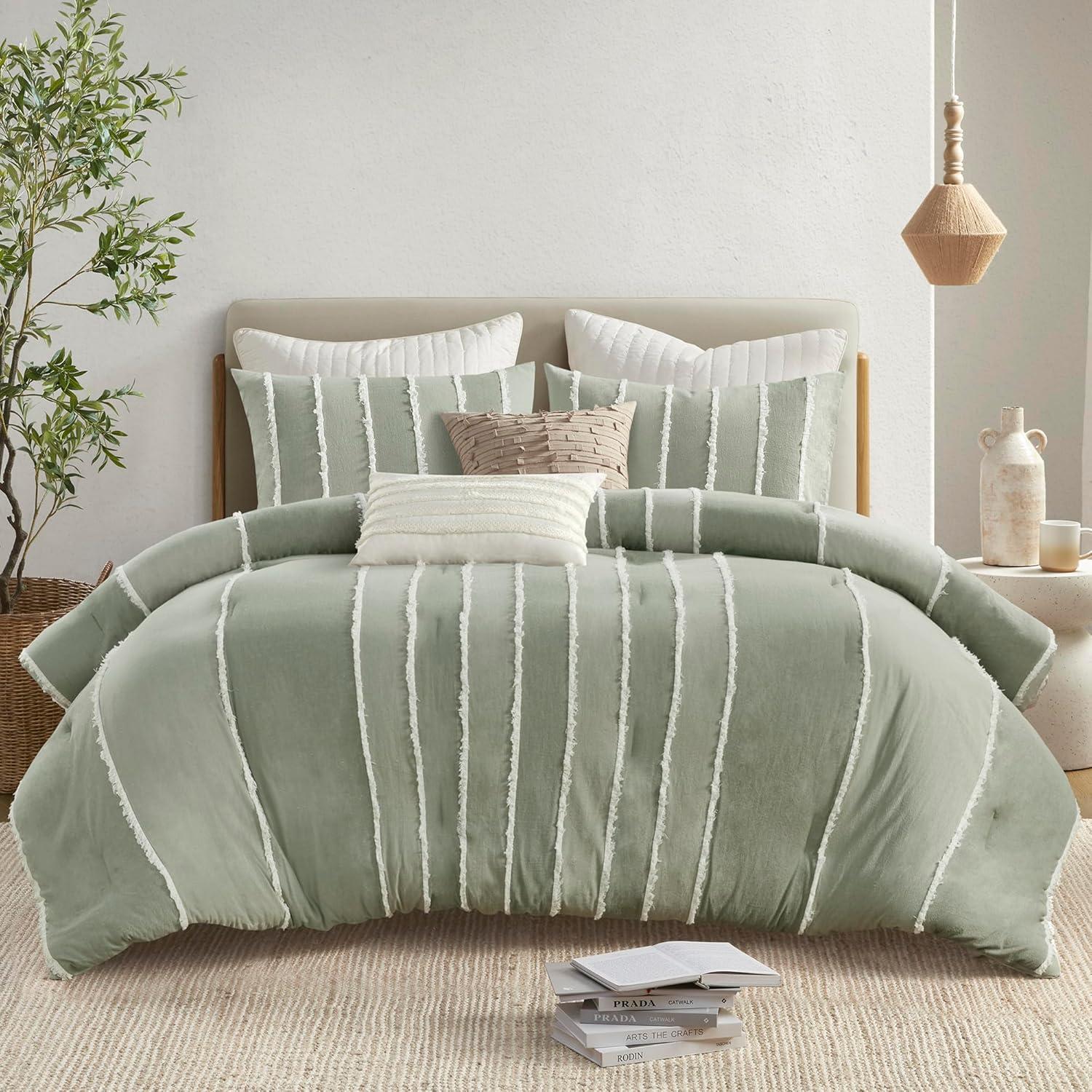 Shay 3 Piece Striped Cotton Comforter Set