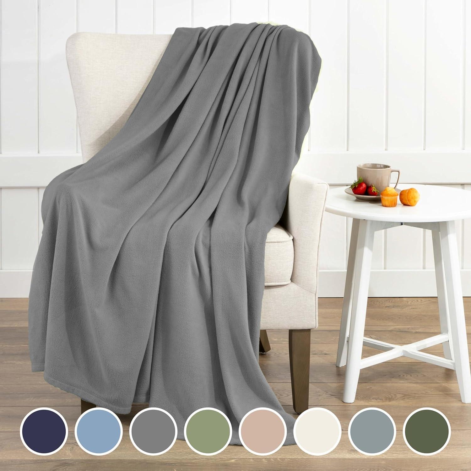 Full Size Gray Fleece Cotton Blanket