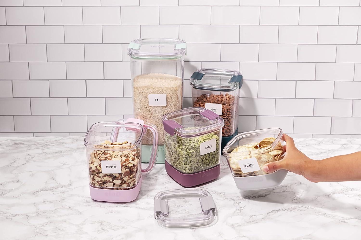 Ello Mixed Color Plastic Airtight Food Storage Canisters Set of 5