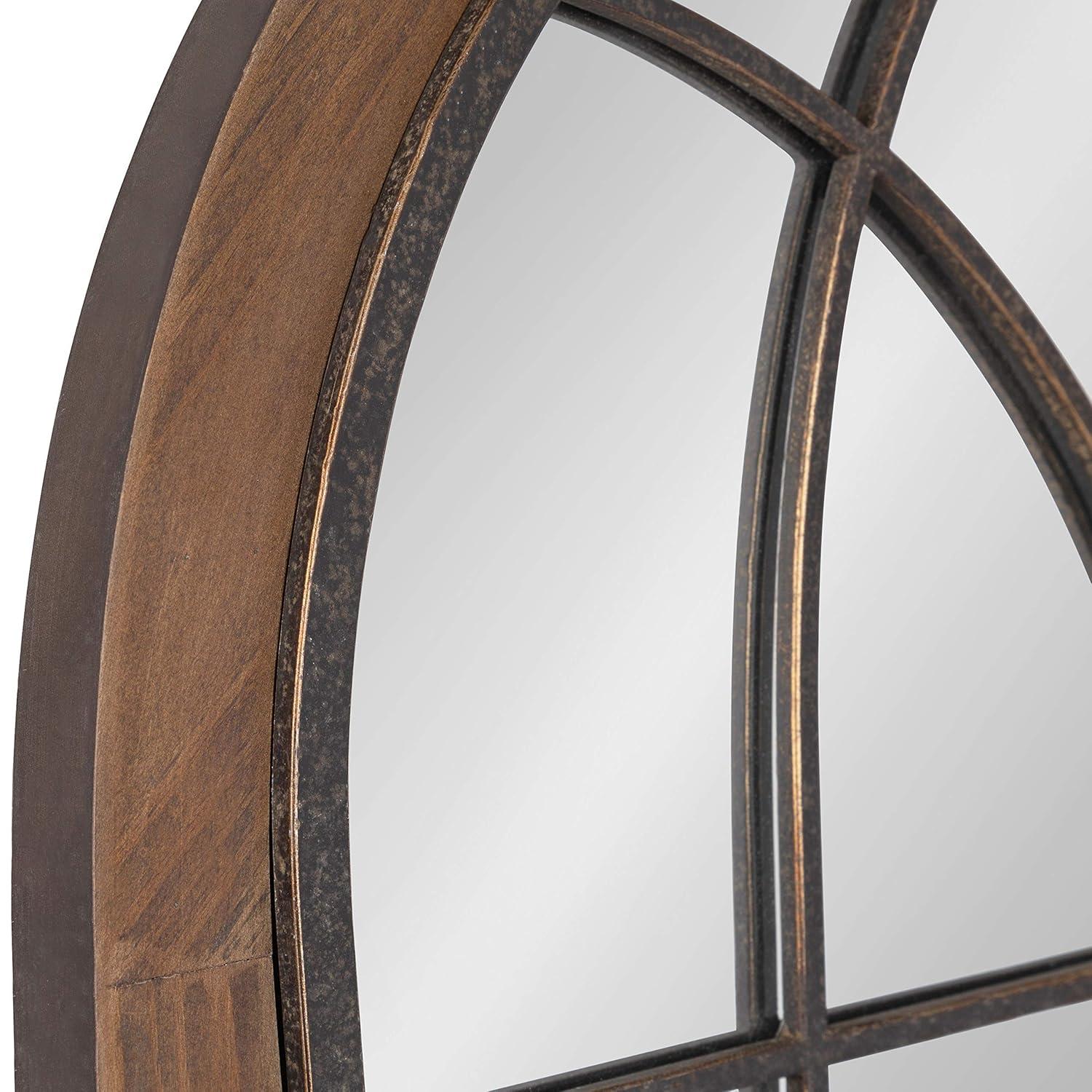 22" x 28" Nola Arch Wall Mirror Brown - Kate & Laurel All Things Decor: Modern Style, Wood Frame, Wall Mounted