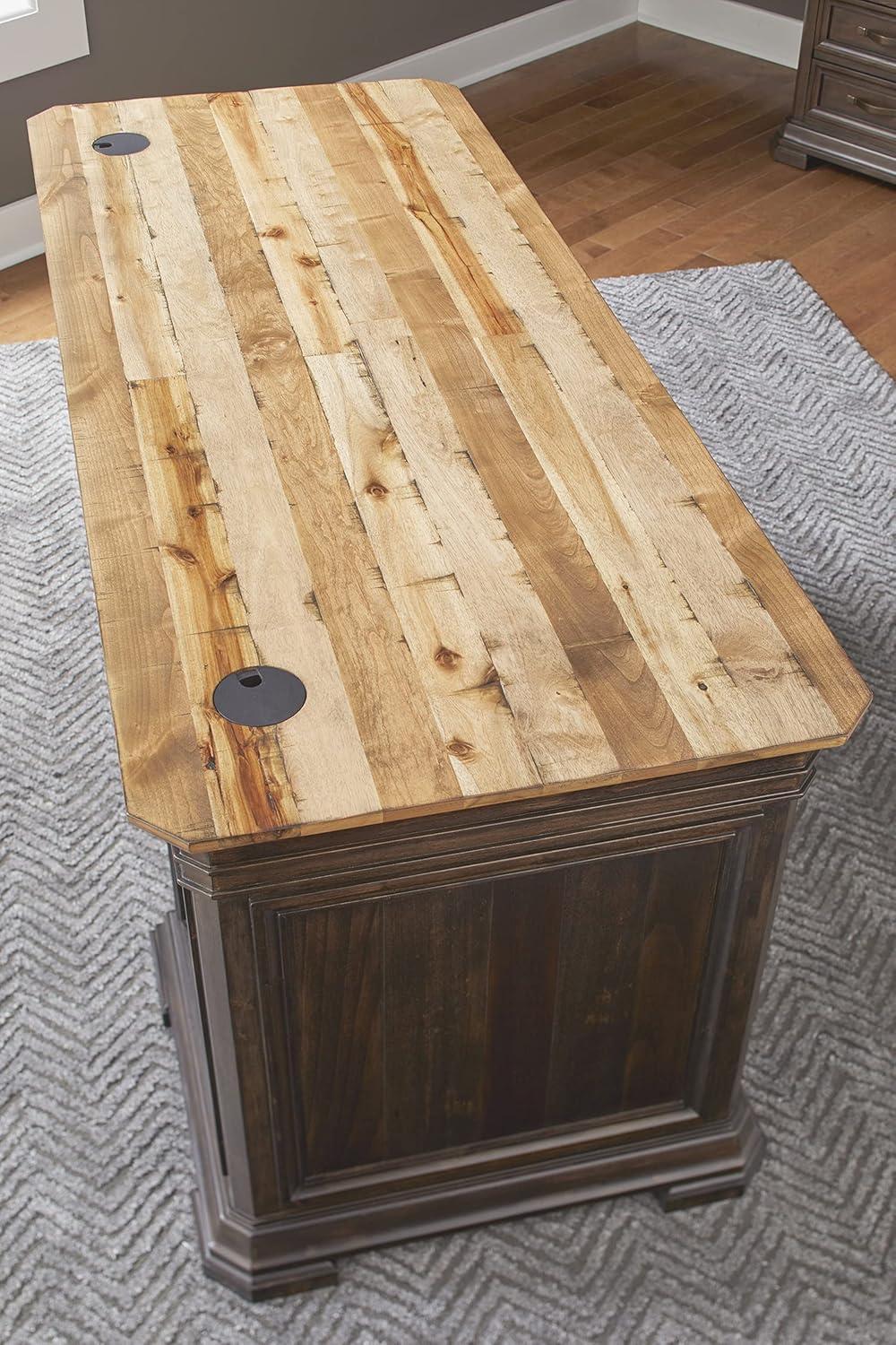 Sonoma Double Pedestal Desk Brown - Martin Furniture: Antique Bronze Hardware, Wood Veneer, No Assembly Required