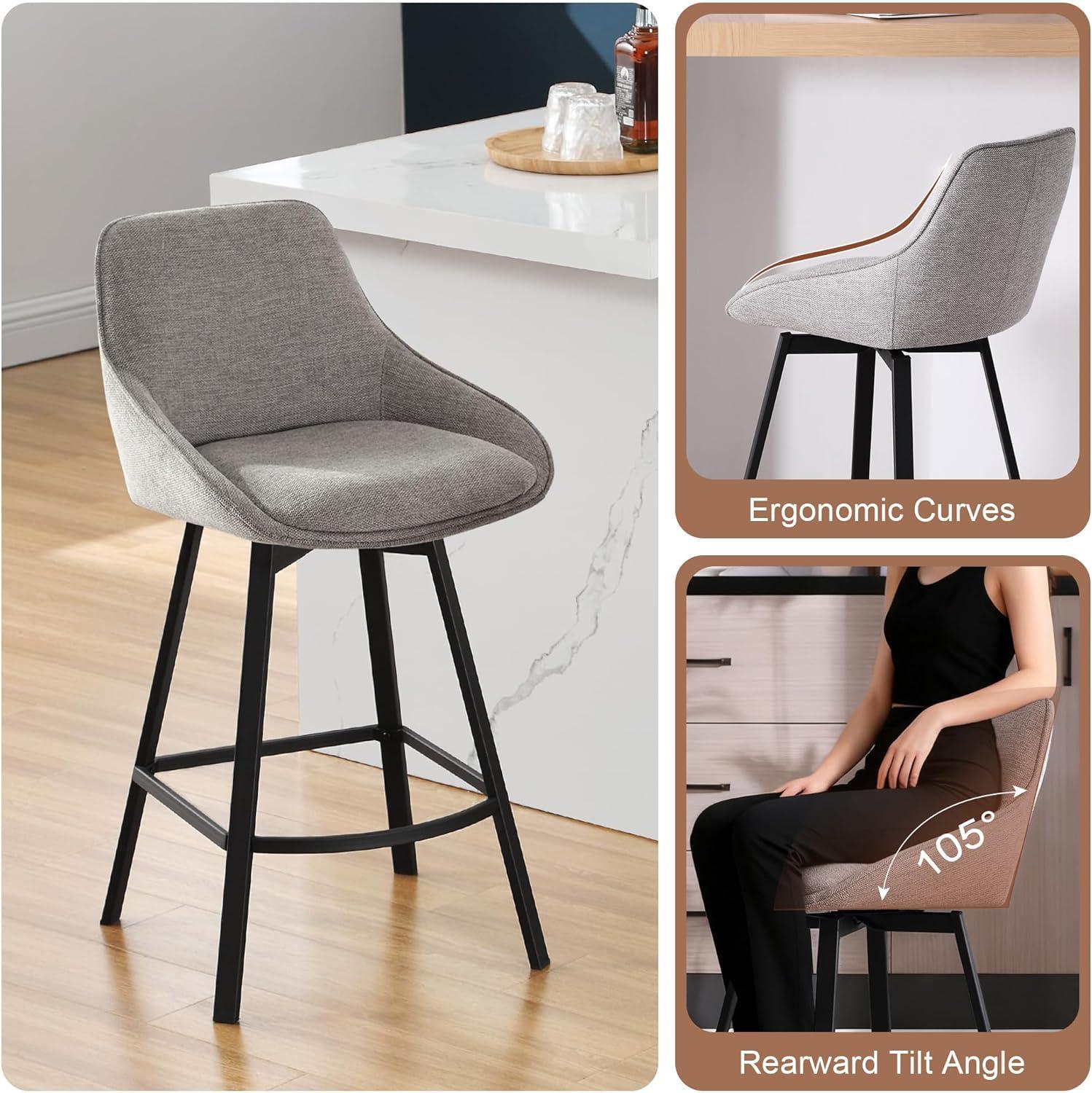 Corrigan Studio® Absalom Swivel 25.6'' Counter Stool (Set of 2)