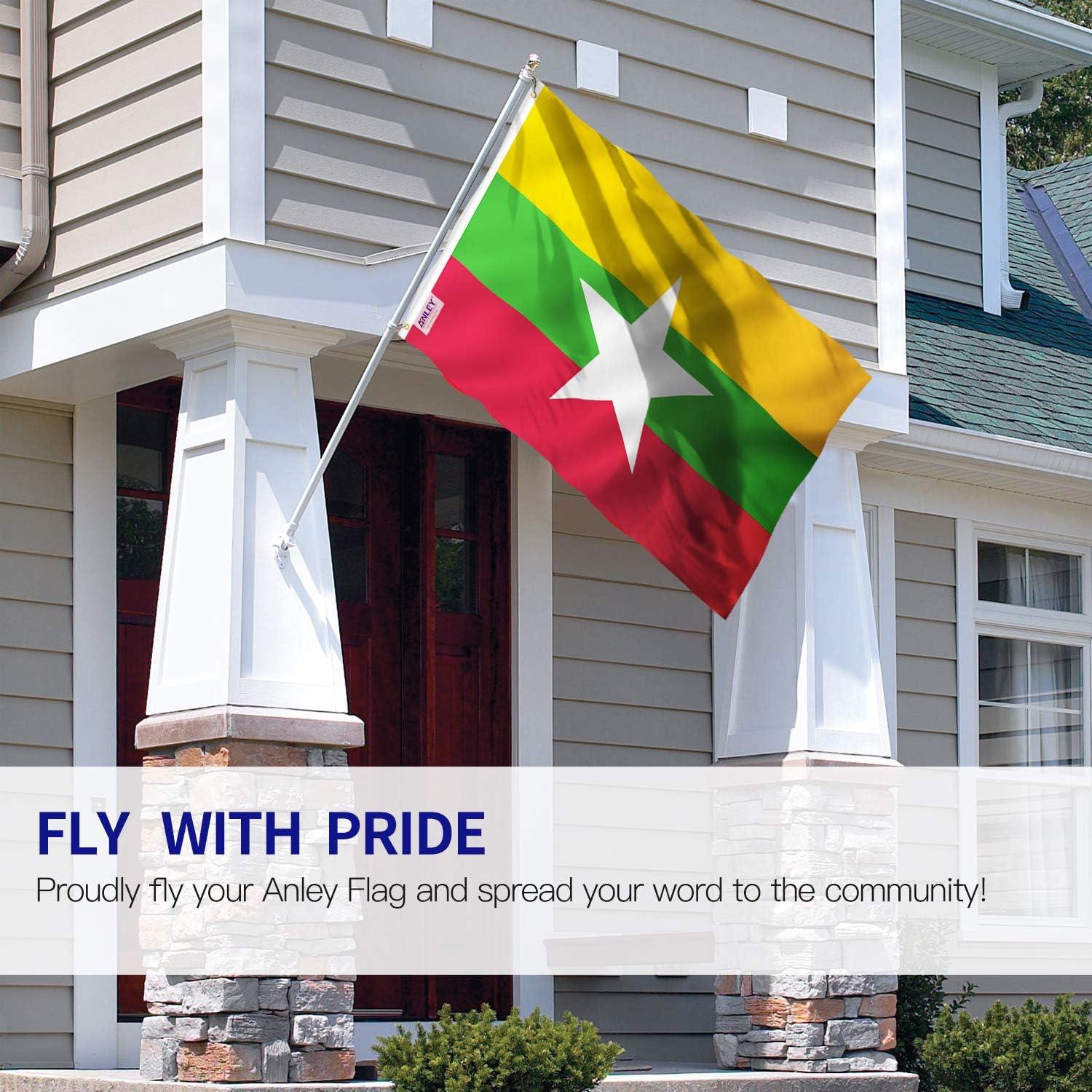 ANLEY 3x5 Feet Myanmar Flag - Republic of the Union of Myanmar Flags Polyester