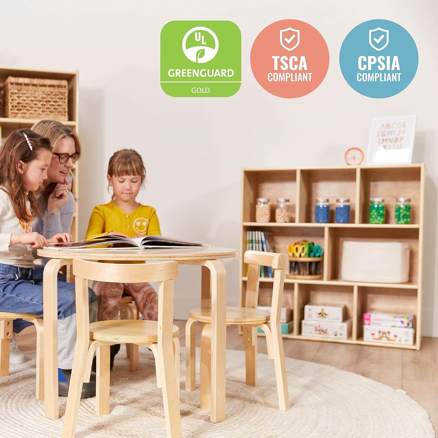 ECR4Kids Streamline 8-Compartment Storage Cabinet, 36in, Natural