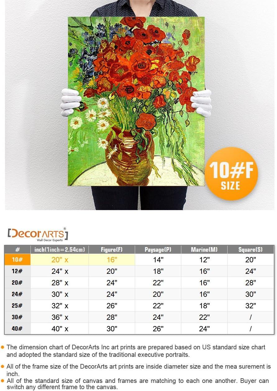 DECORARTS Red Poppies and Daisies, Vincent Van Gogh Art Reproduction. Giclee Canvas Prints Wall Art