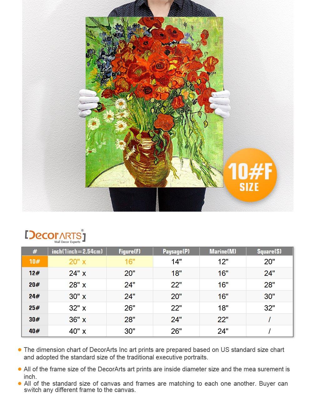 DECORARTS Red Poppies and Daisies, Vincent Van Gogh Art Reproduction. Giclee Canvas Prints Wall Art