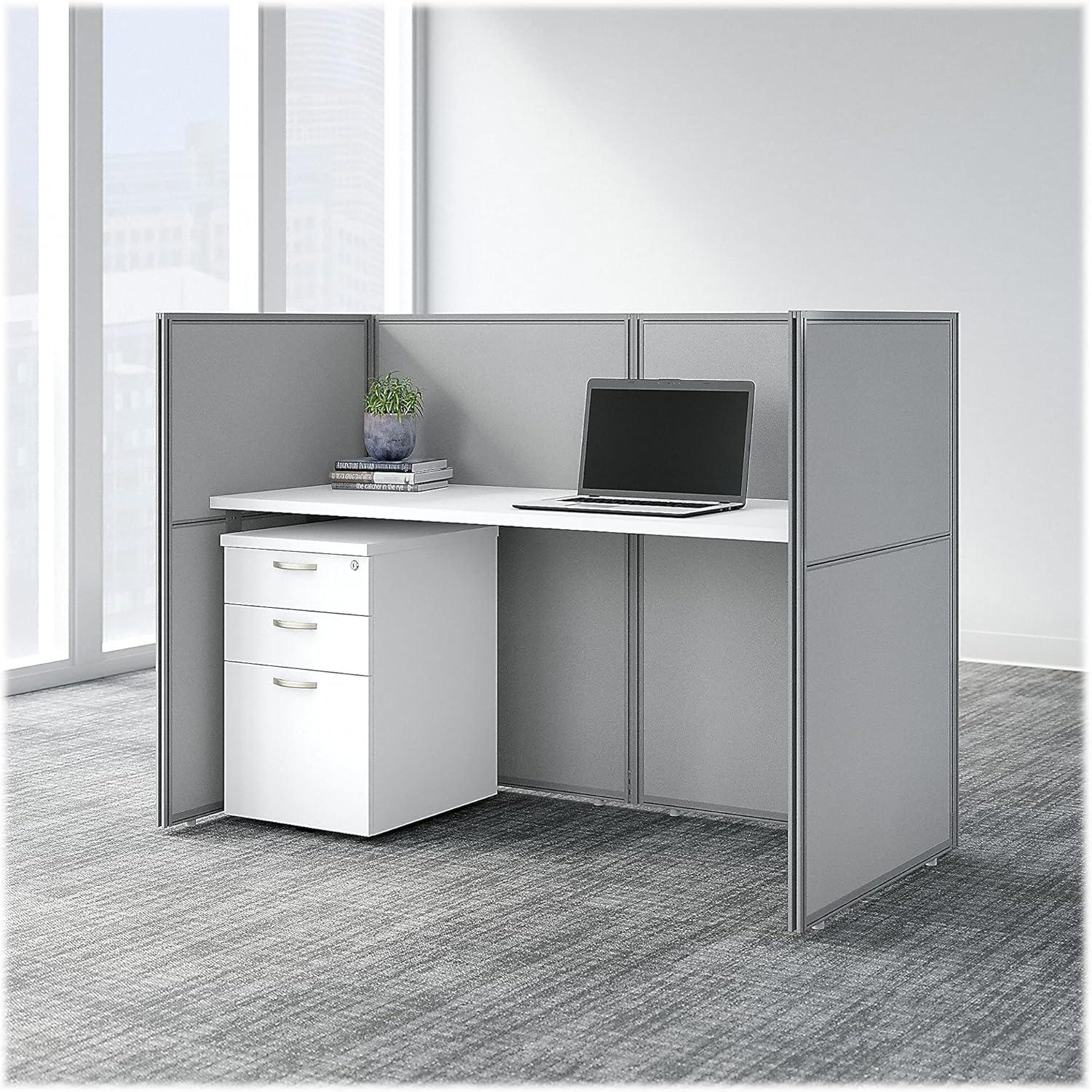 Bush Business Furniture Easy Office Rectangle 1 Person Benching Workstation with Cable Management