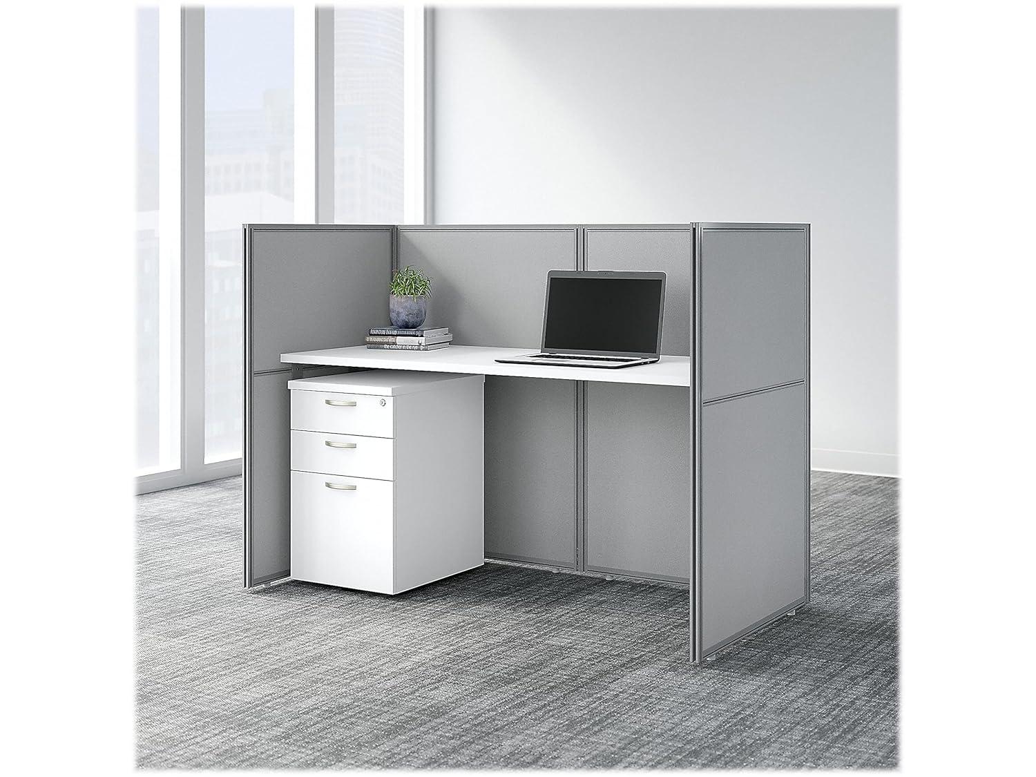 Bush Business Furniture Easy Office Rectangle 1 Person Benching Workstation with Cable Management