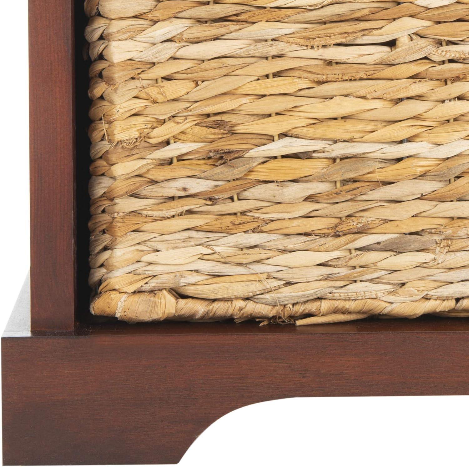Freddy Wicker Storage Bench - Cherry - Safavieh