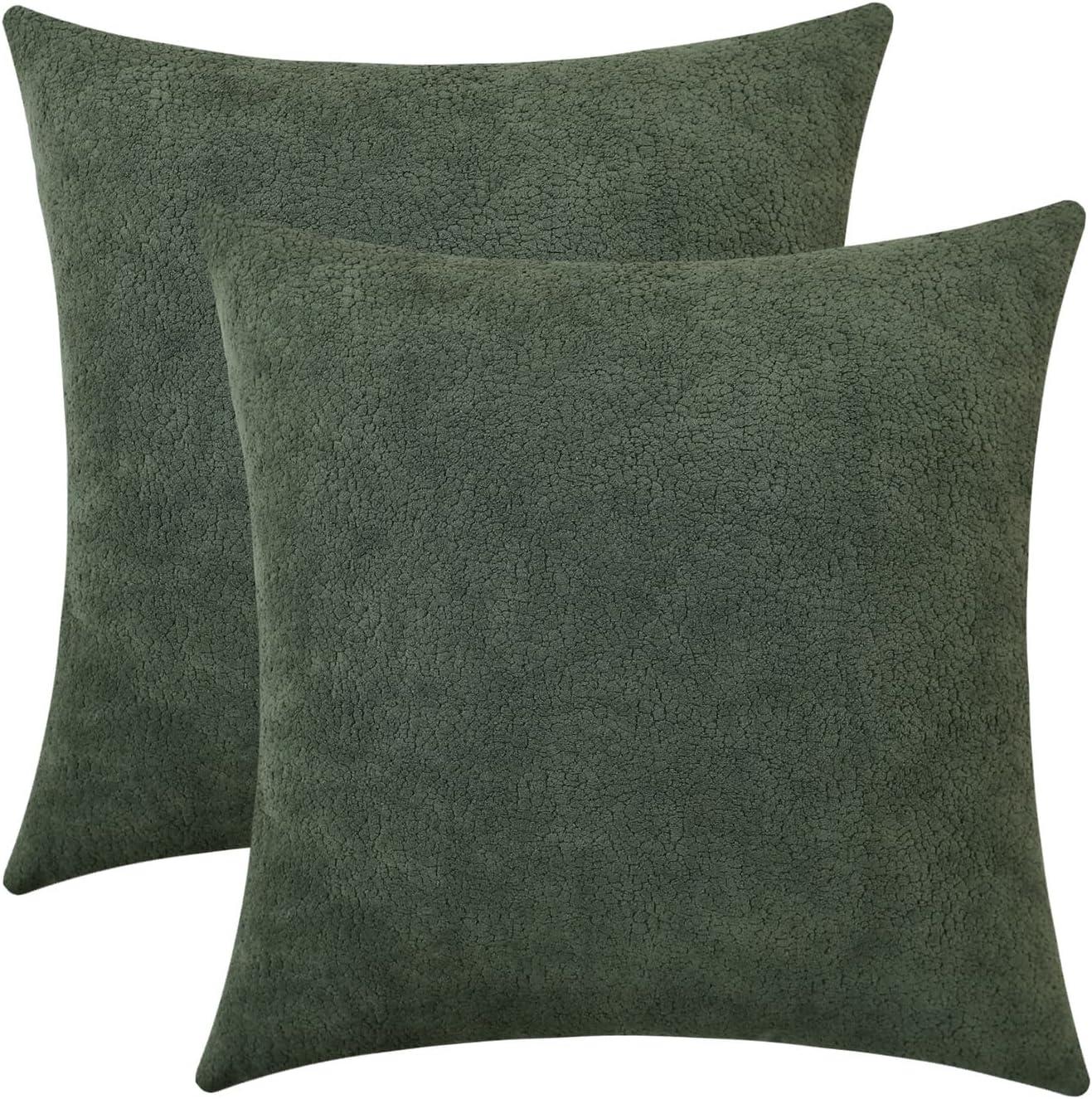 Mainstays 18" x 18" Green Solid Chenille Decorative Pillows (2 Count)