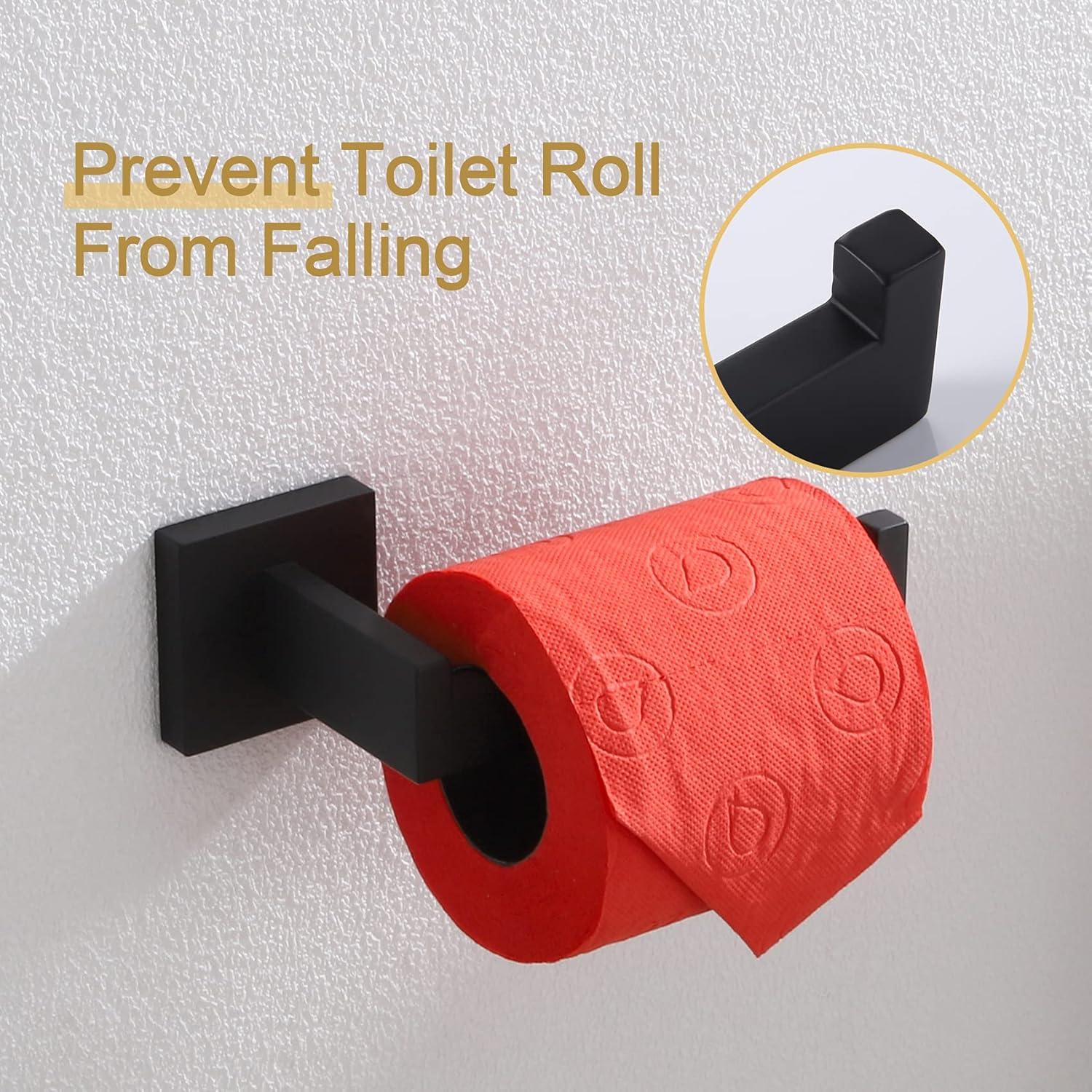 KOKOSIRI Black Toilet Paper Holders Bathroom Toilet Paper Roll Holder SUS304 Stainless Steel Contemporary Wall Mounted Matte Black B2003BK